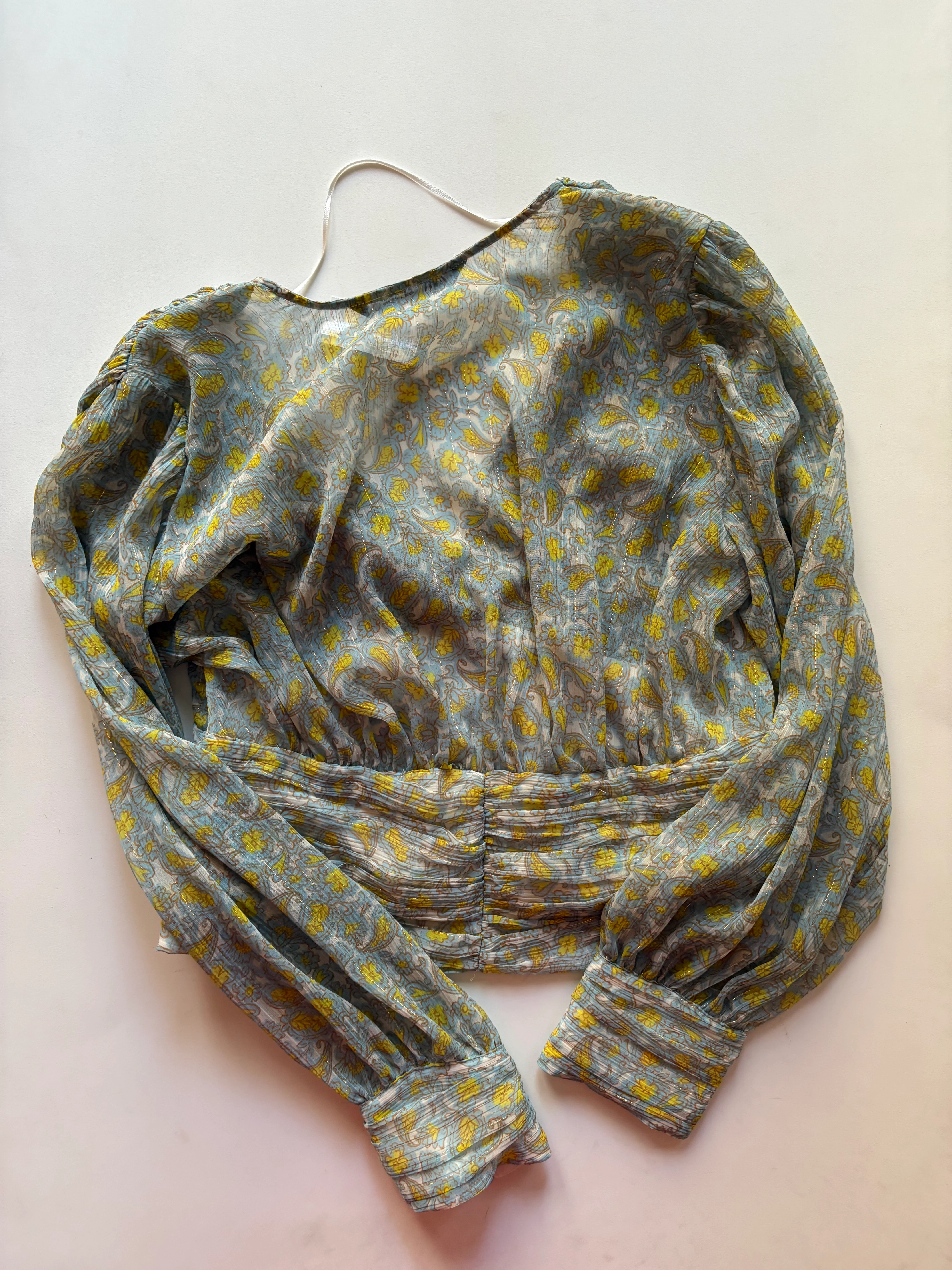 Blouse Long Sleeve By Zara In Green, Size: M - Image 2