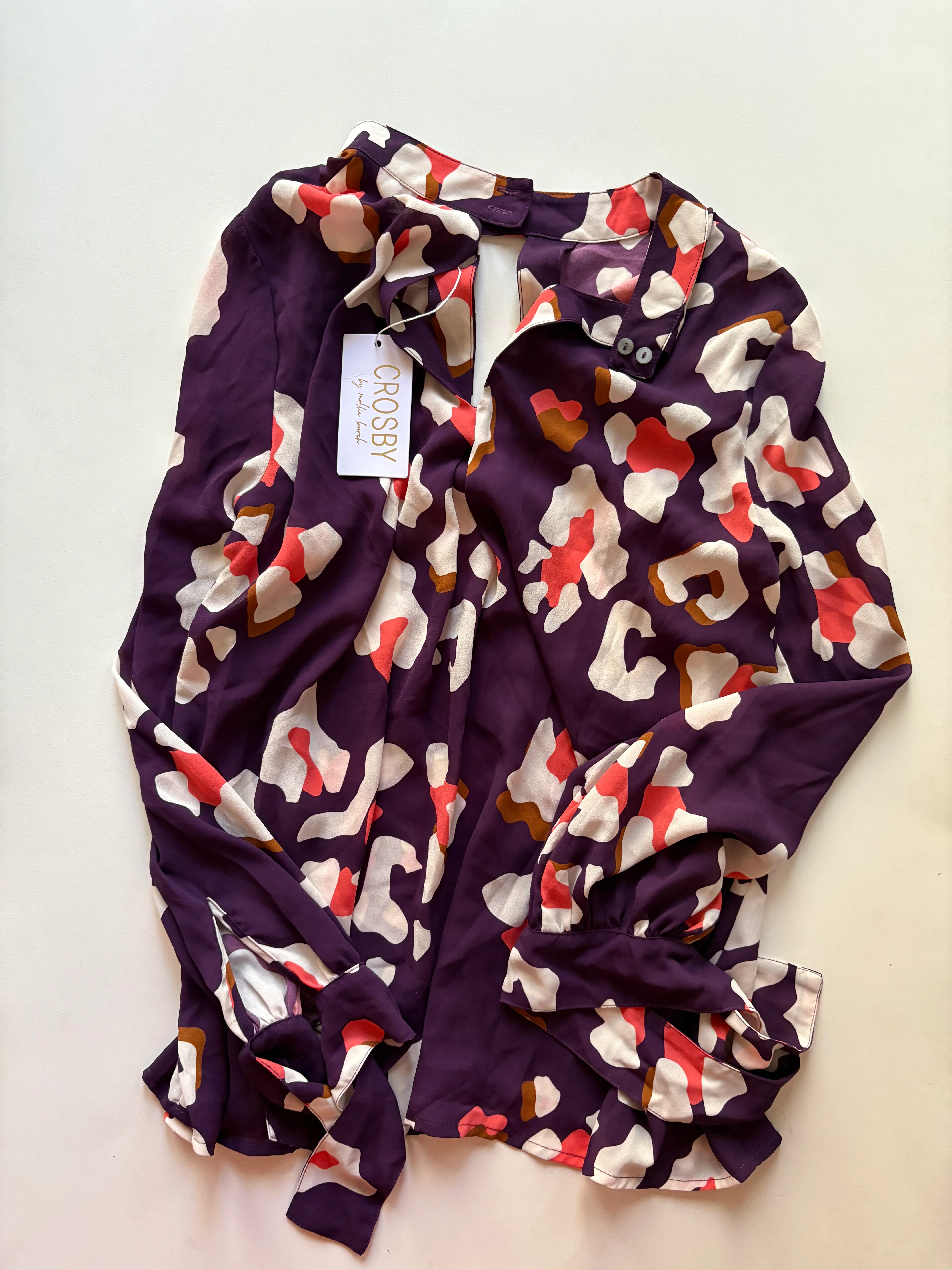 Blouse Long Sleeve By Crosby In Purple, Size: Xs - Image 2