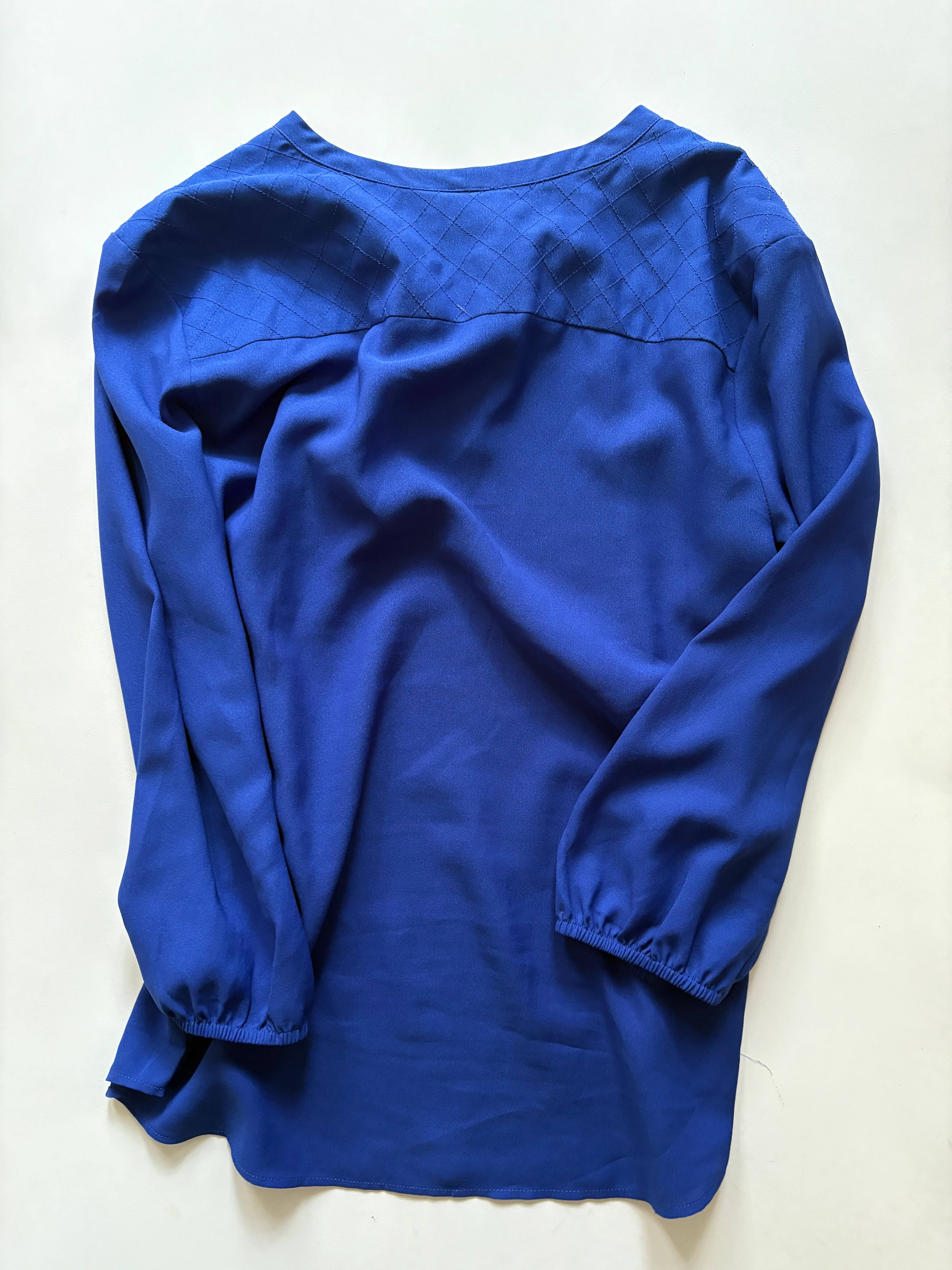 Blouse Long Sleeve By Ann Taylor In Blue, Size: M - Image 2