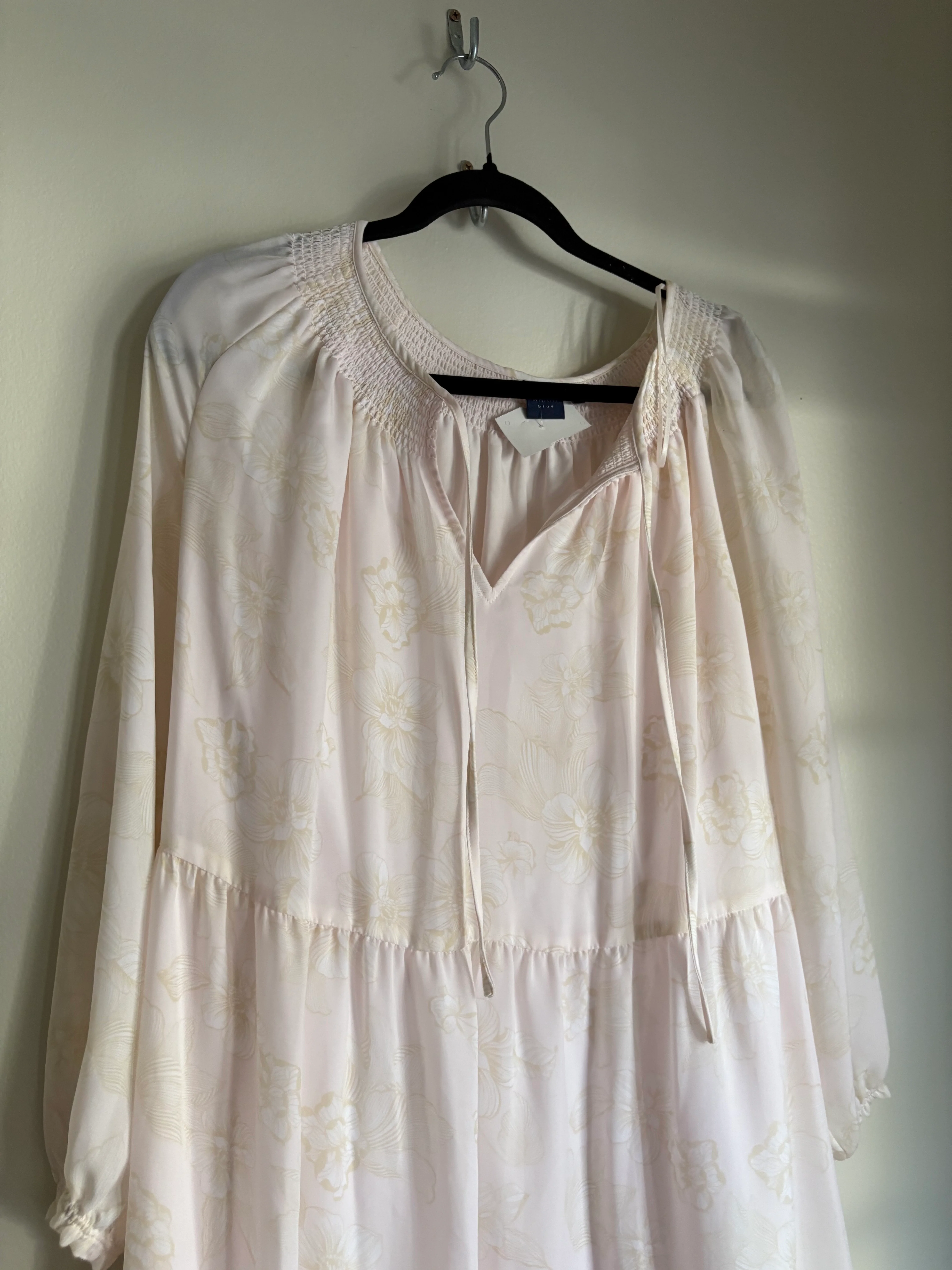Dress Casual Midi By Kaari Blue In Cream, Size: Xl - Image 3
