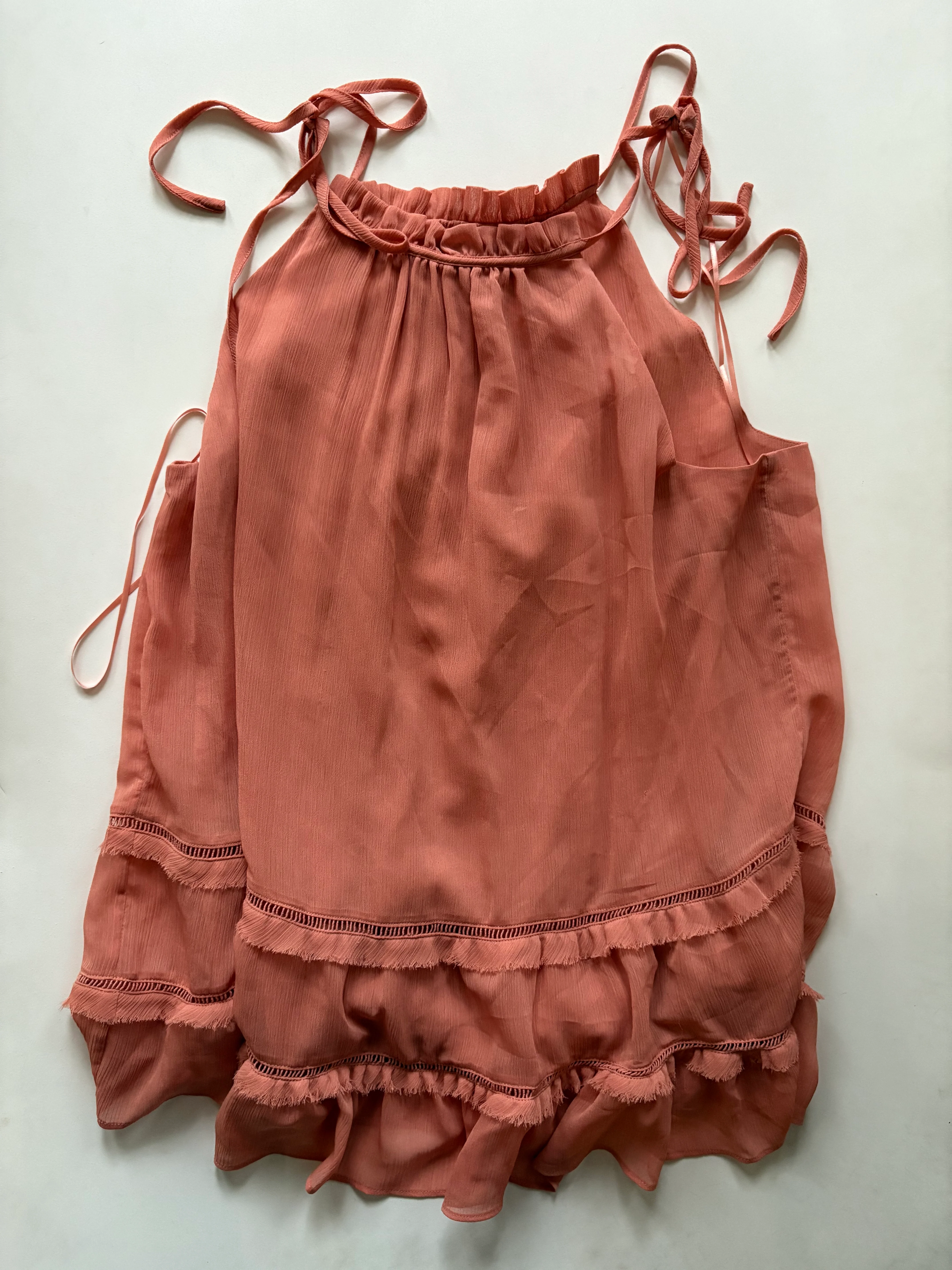 Blouse Sleeveless By Kaari Blue In Orange, Size: Xl