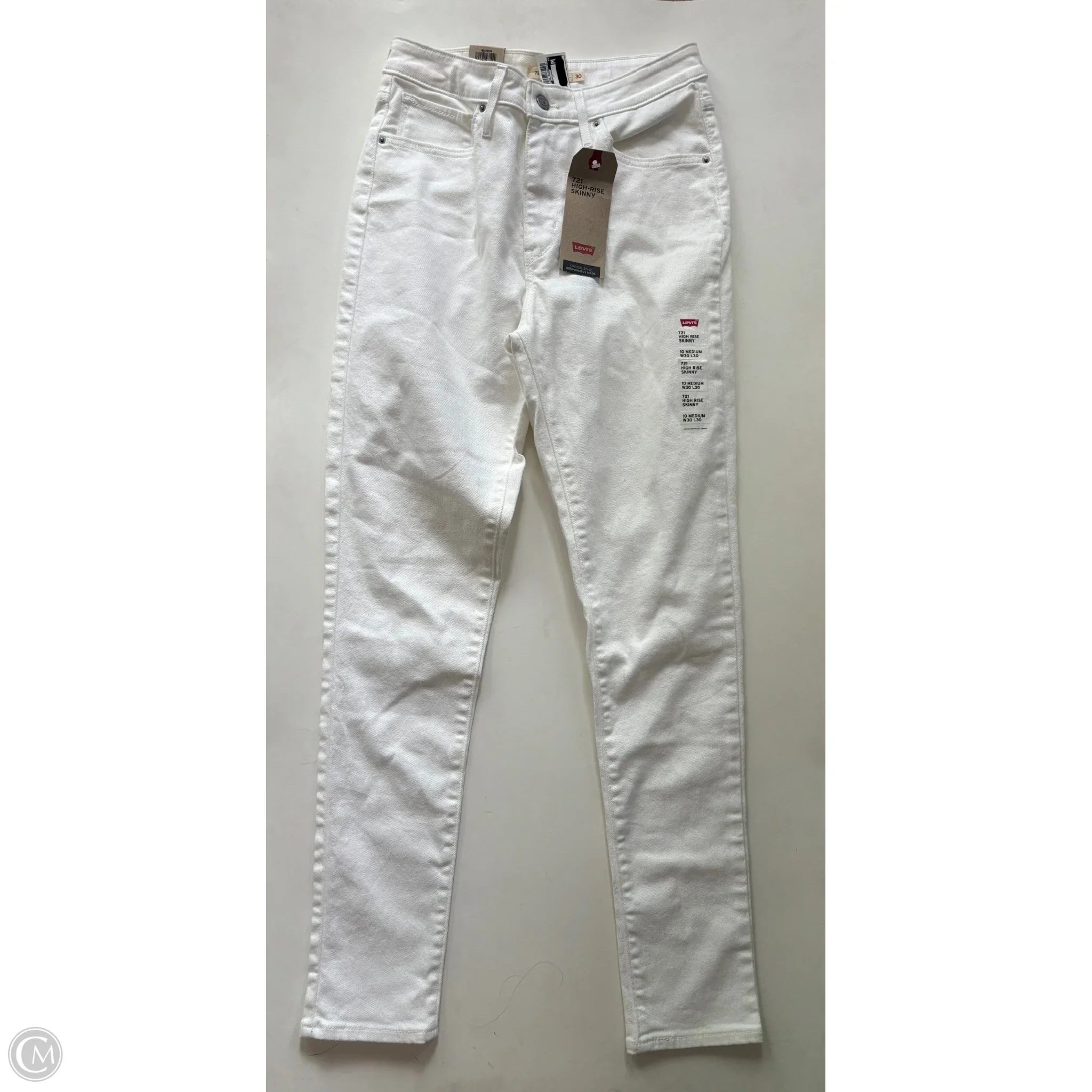 Jeans Straight By Levis In White, Size: 10 - Image 1