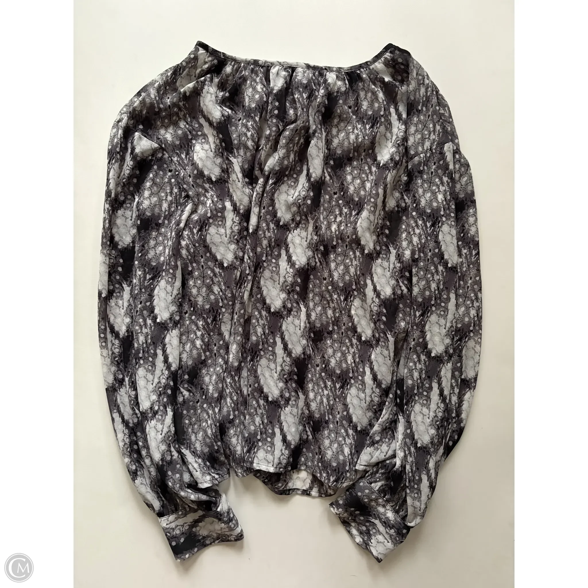 Blouse Long Sleeve By Worthington In Grey, Size: Xl - Image 1