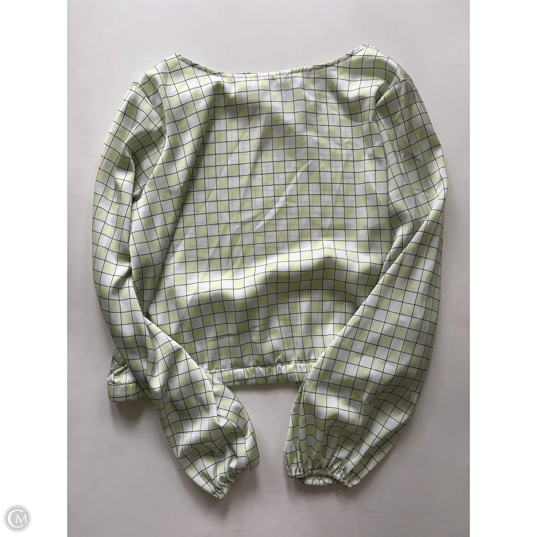 Blouse Long Sleeve By Rye Grass In Plaid Pattern, Size: Xl - Image 1
