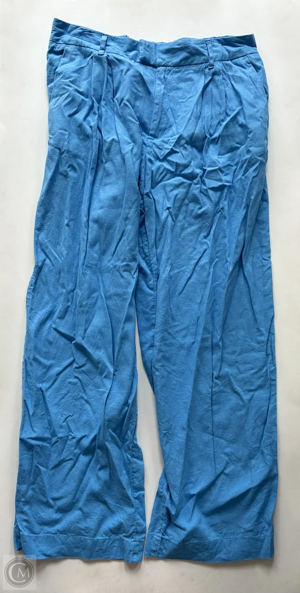 Pants Linen By A New Day In Blue, Size: 12 - Image 1