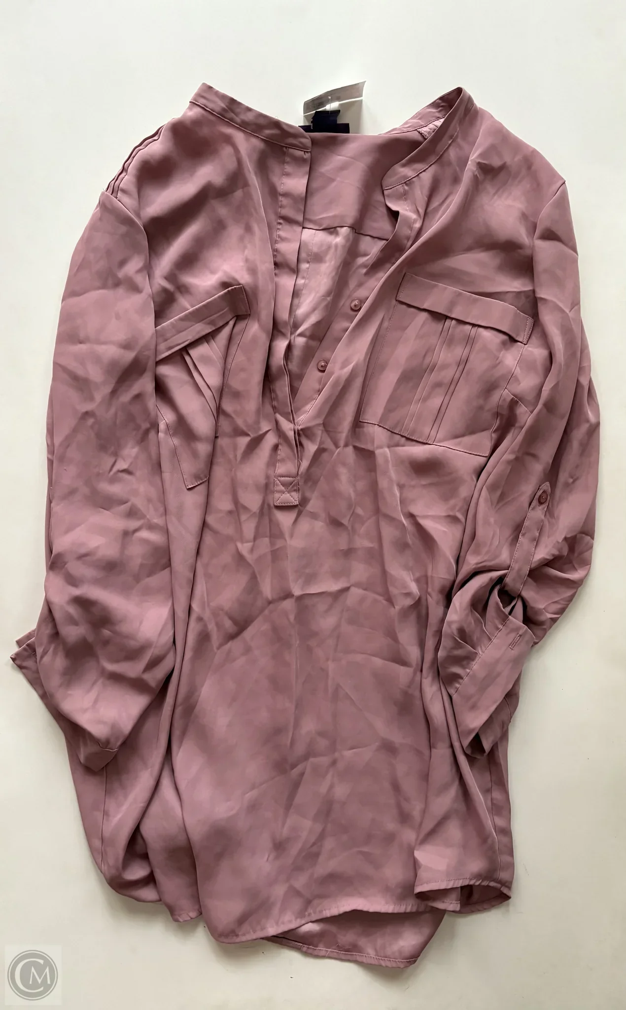 Blouse Long Sleeve By Beverly Drive In Pink, Size: 1x - Image 1