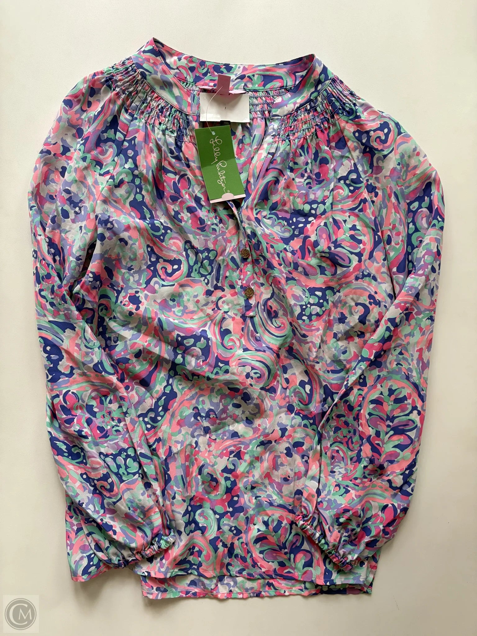 Blouse Long Sleeve By Lilly Pulitzer In Navy, Size: Xs - Image 1