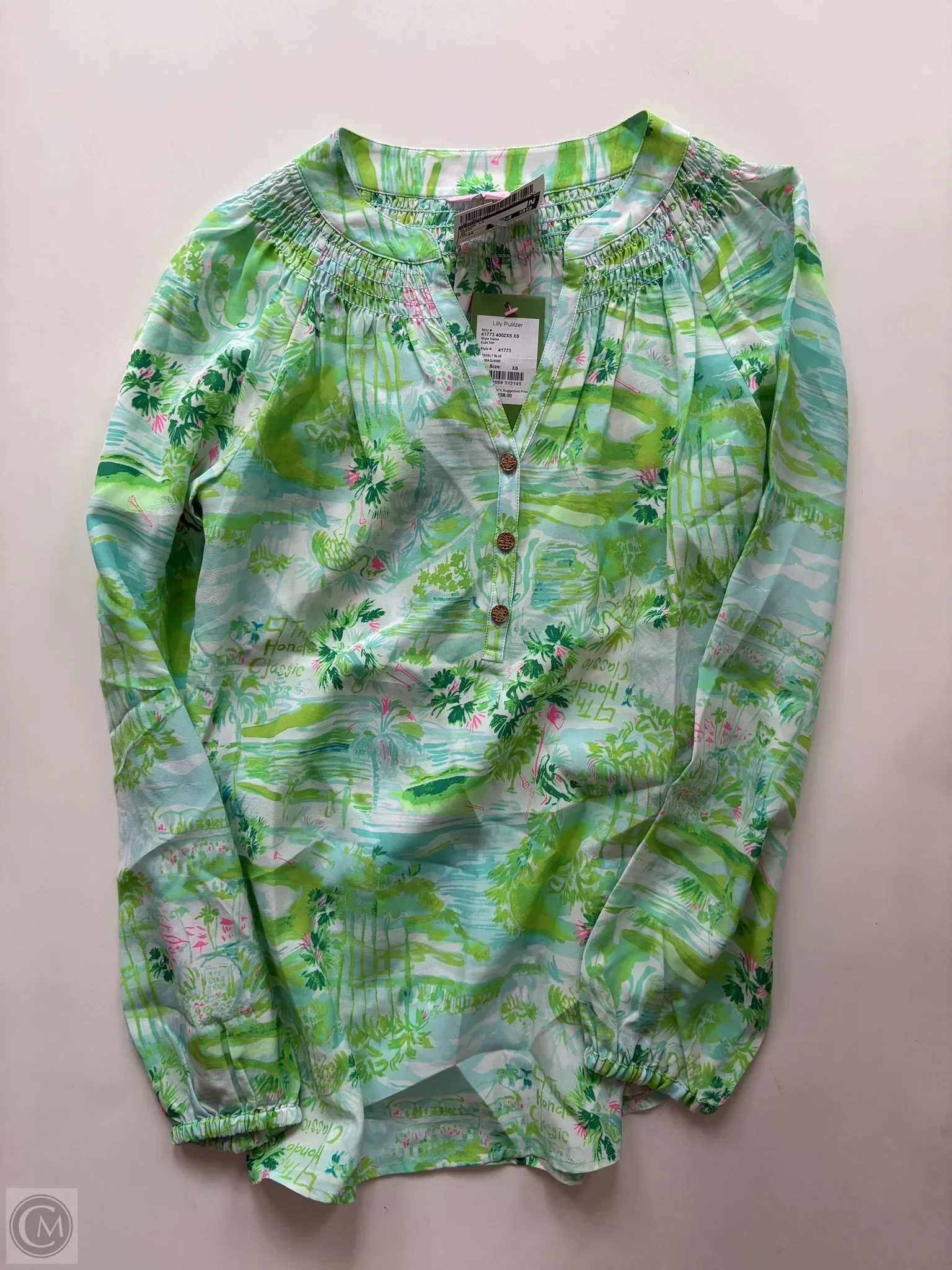 Blouse Long Sleeve By Lilly Pulitzer In Green, Size: Xs - Image 1