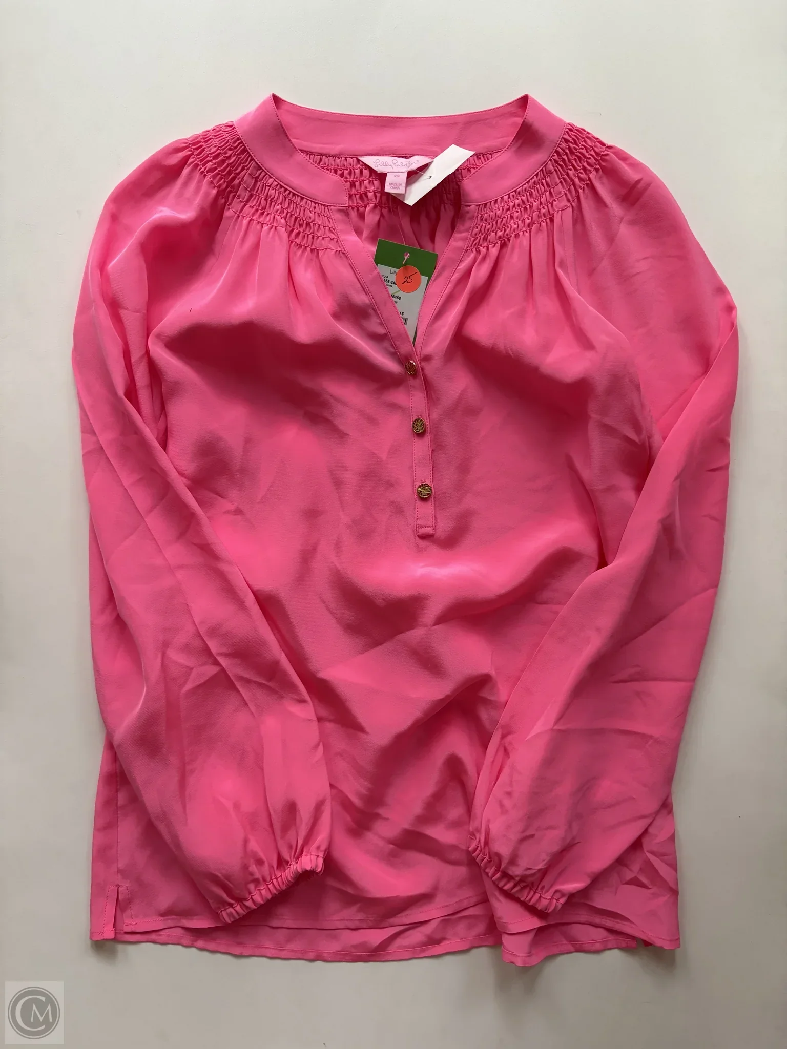 Blouse Long Sleeve By Lilly Pulitzer In Pink, Size: Xs - Image 1