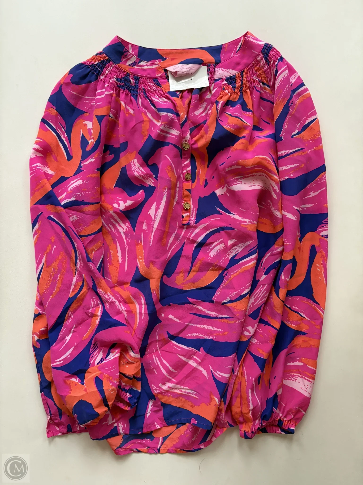 Blouse Long Sleeve By Lilly Pulitzer In Multi-colored, Size: S - Image 1