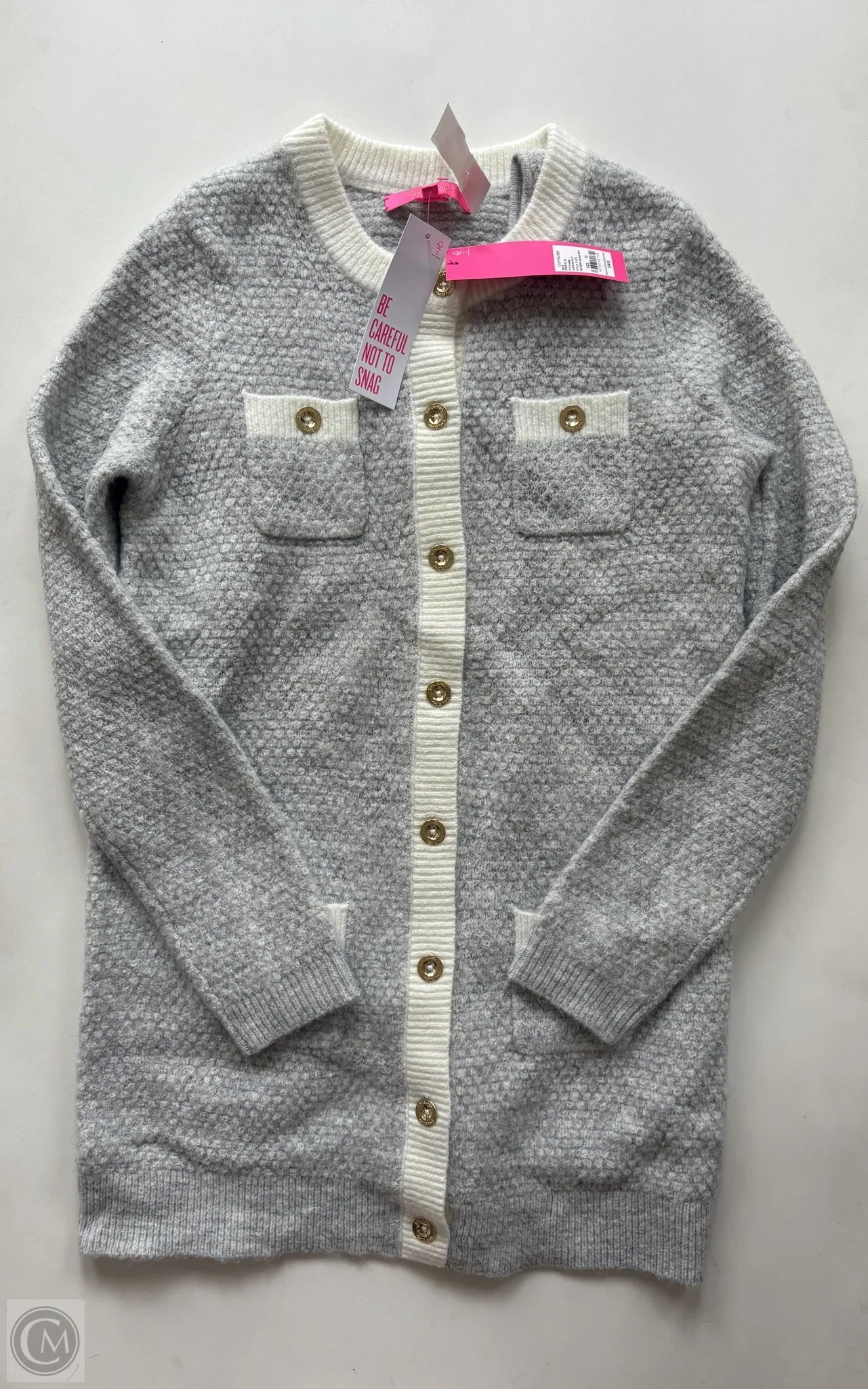 Sweater Designer By Lilly Pulitzer In Grey, Size: Xs - Image 1
