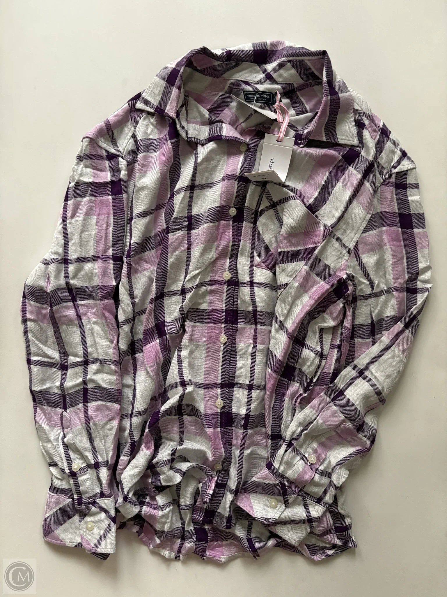 Top Long Sleeve By Vineyard Vines In Plaid Pattern, Size: Xs - Image 1