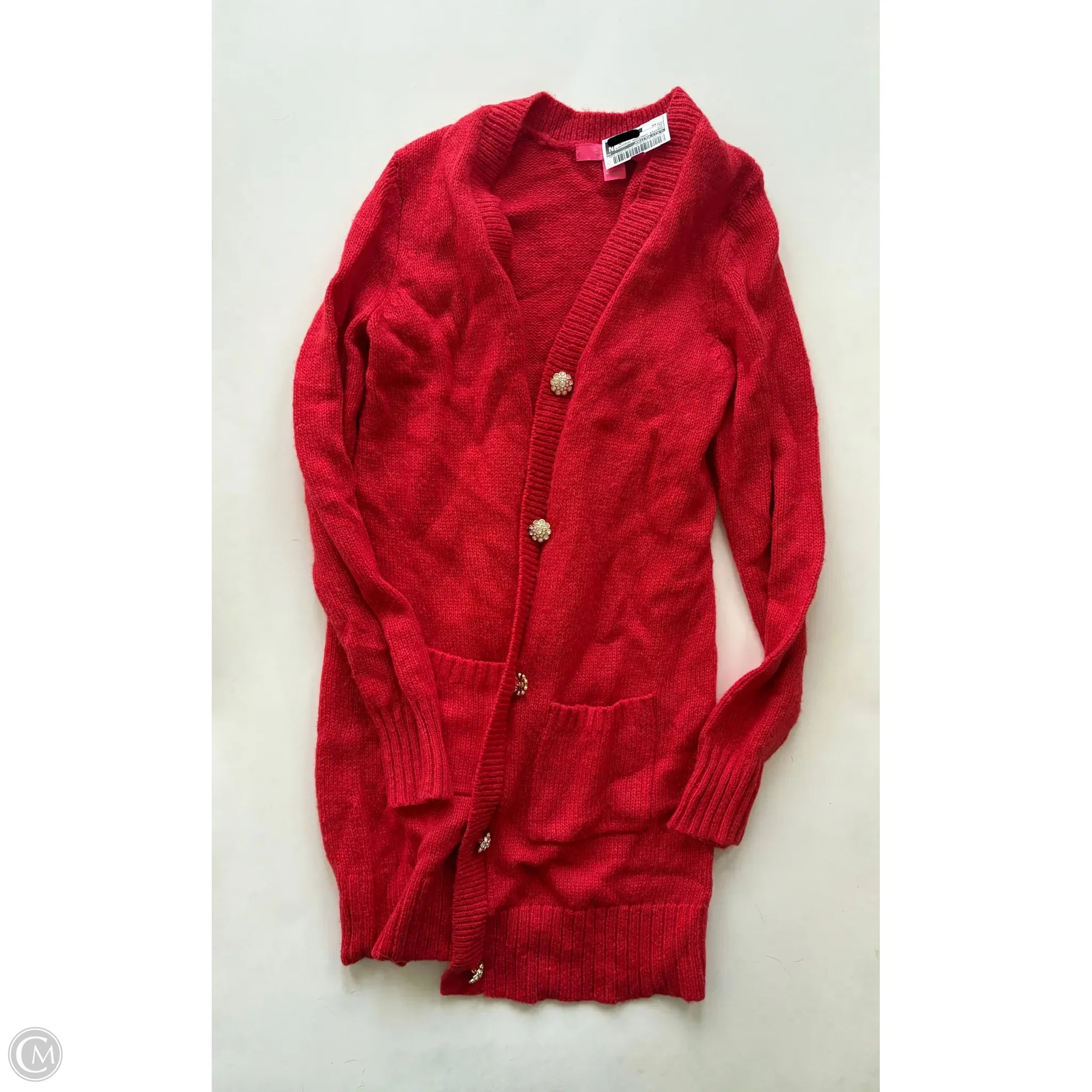 Sweater Cardigan Designer By Lilly Pulitzer In Red, Size: Xs - Image 1