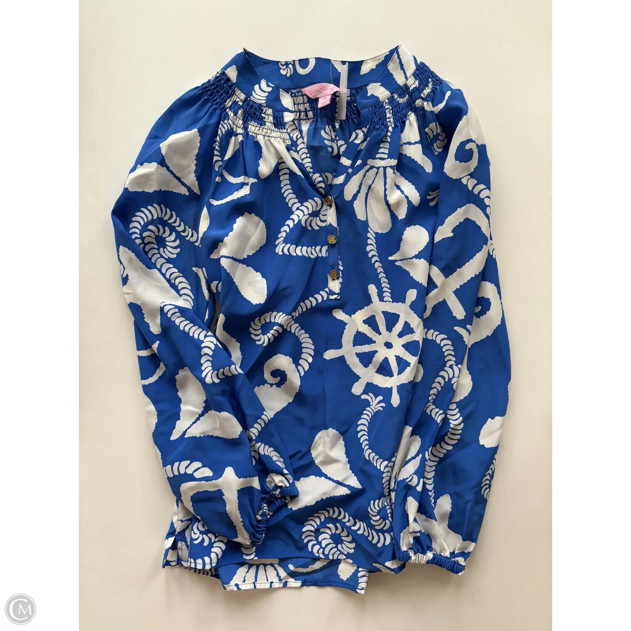 Blouse Long Sleeve By Lilly Pulitzer In Multi-colored, Size: Xs - Image 1