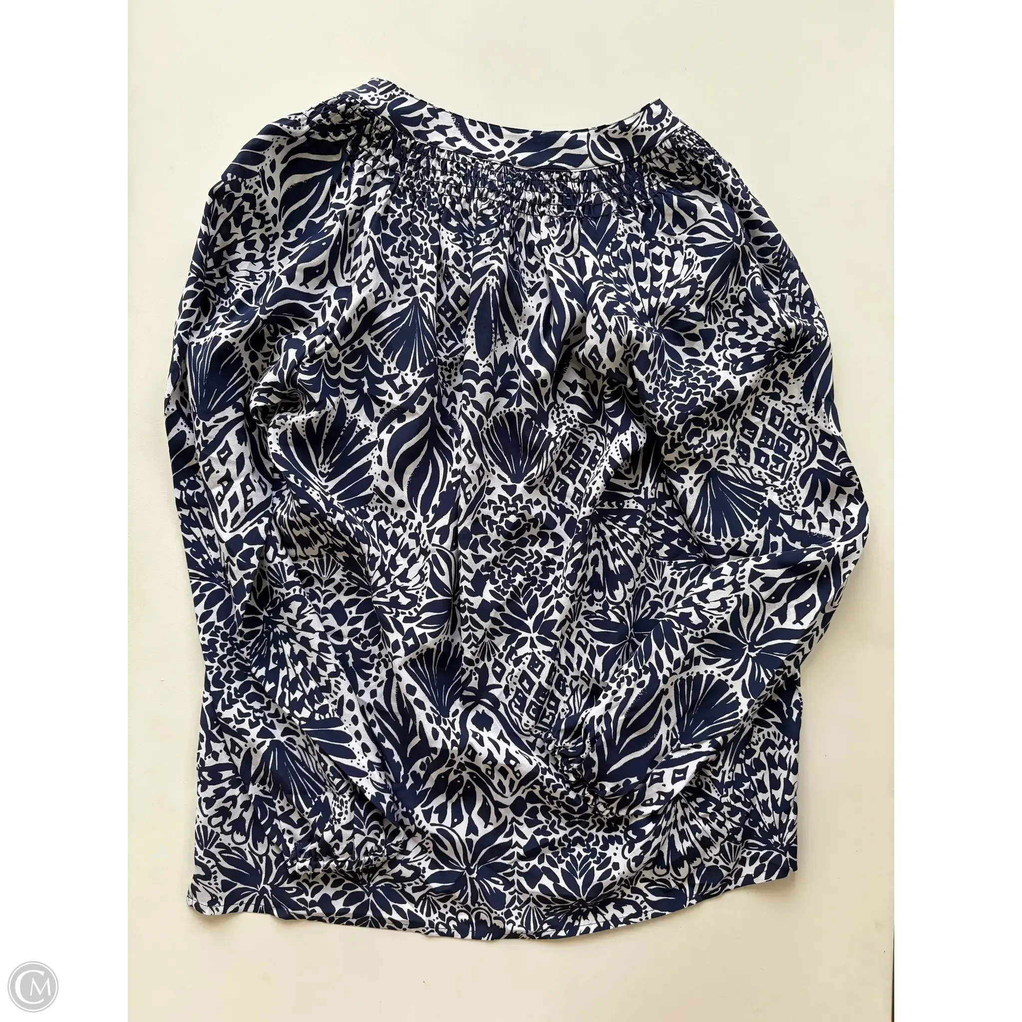 Blouse Long Sleeve By Lilly Pulitzer In Blue, Size: Xs - Image 2