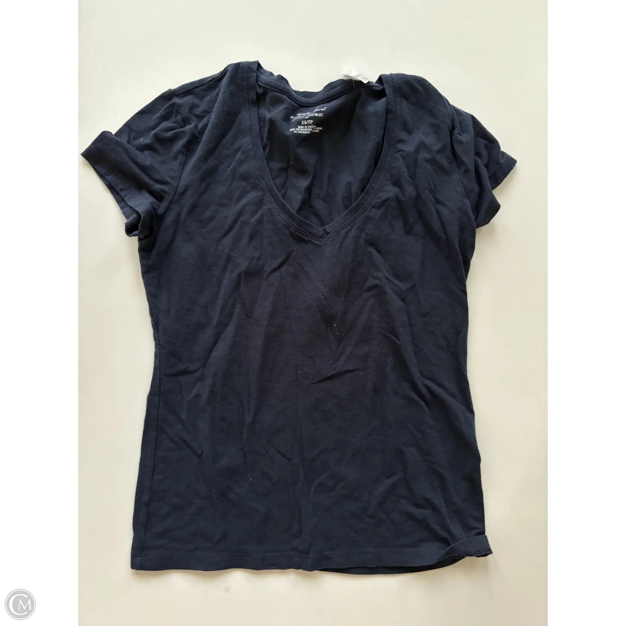 Top Short Sleeve By Banana Republic In Navy, Size: Xs - Image 1
