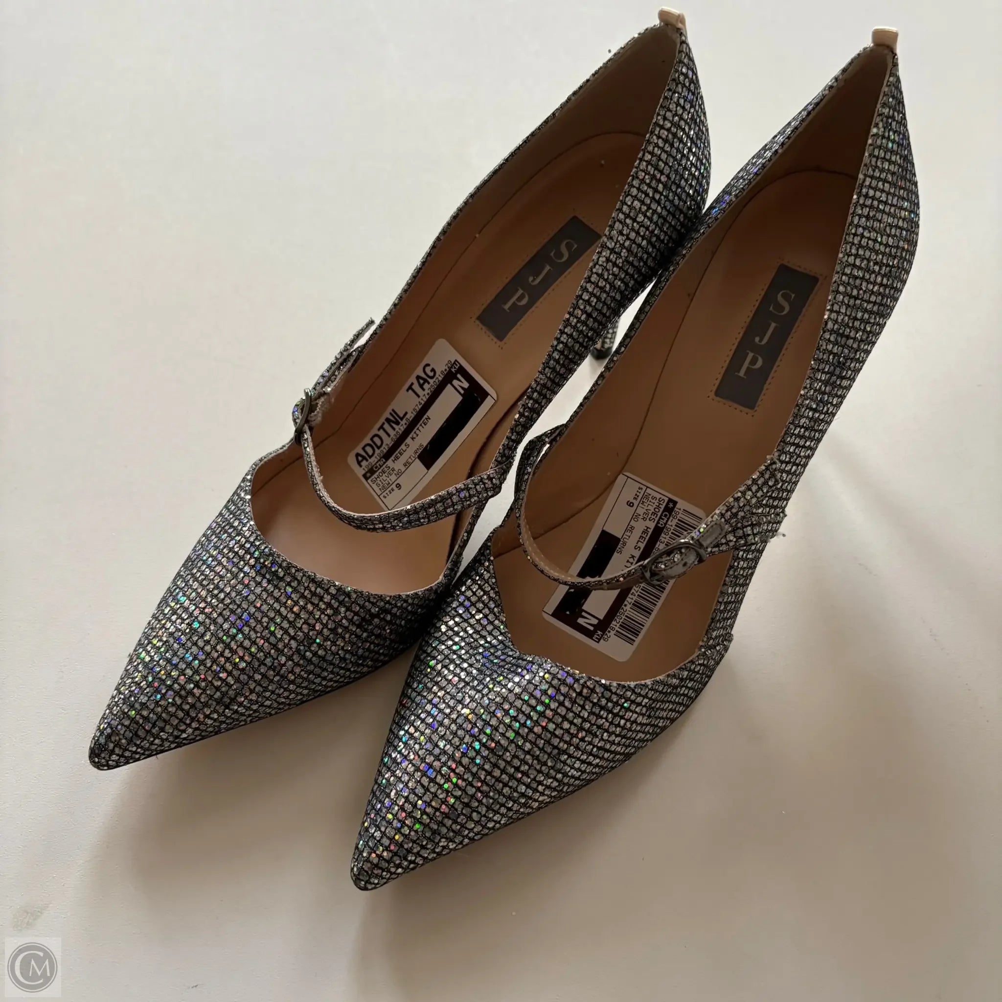 Shoes Heels Kitten By Cma In Silver, Size: 9 - Image 2
