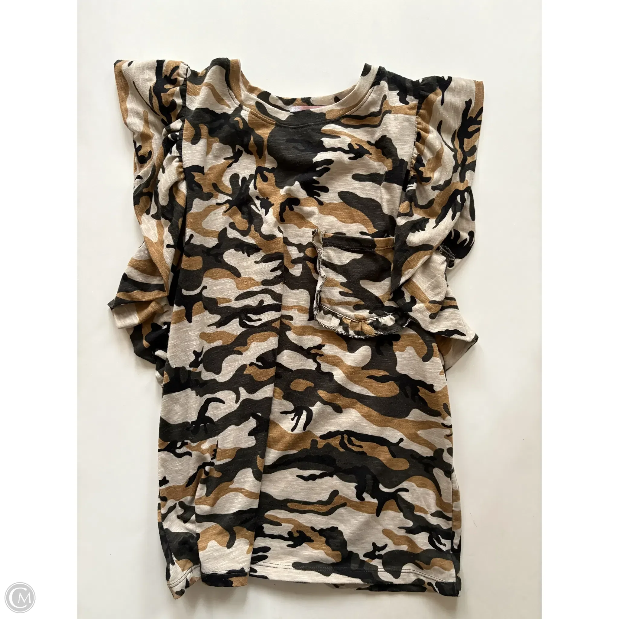 Top Short Sleeve By CDM In Camouflage Print, Size: M - Image 1