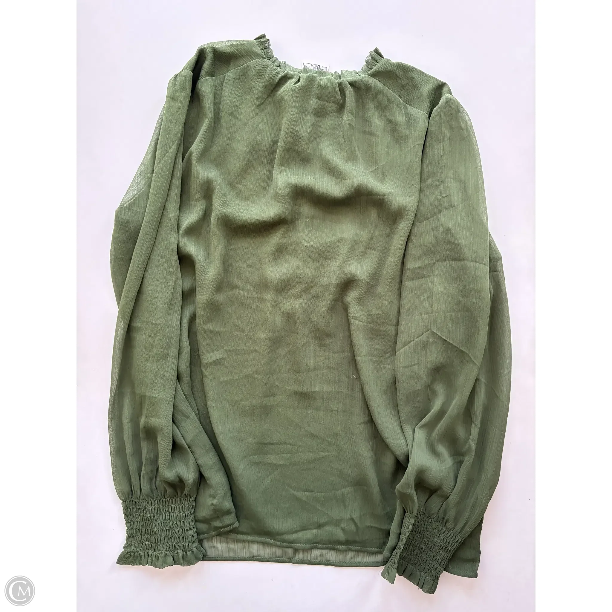 Blouse Long Sleeve By Loft In Green, Size: M - Image 2