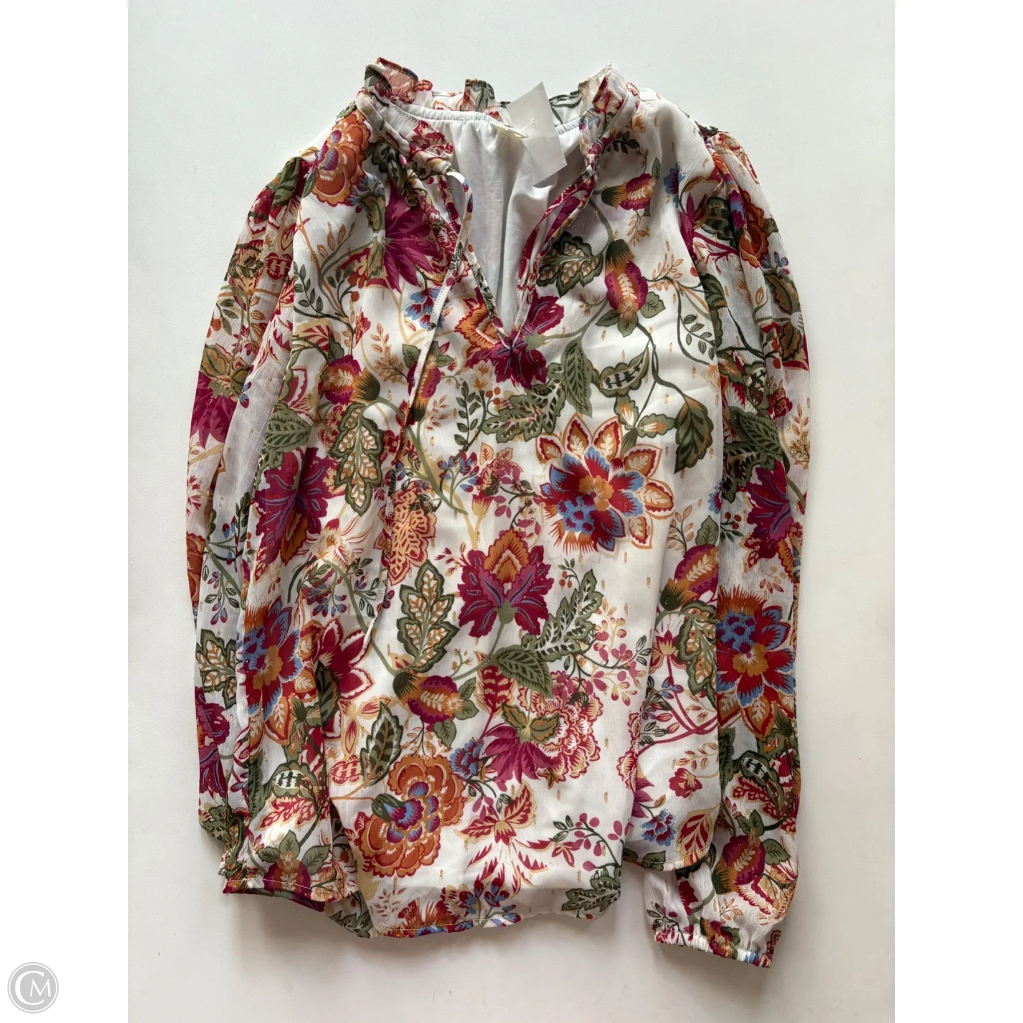 Blouse Long Sleeve By autres In Floral Print, Size: S - Image 1