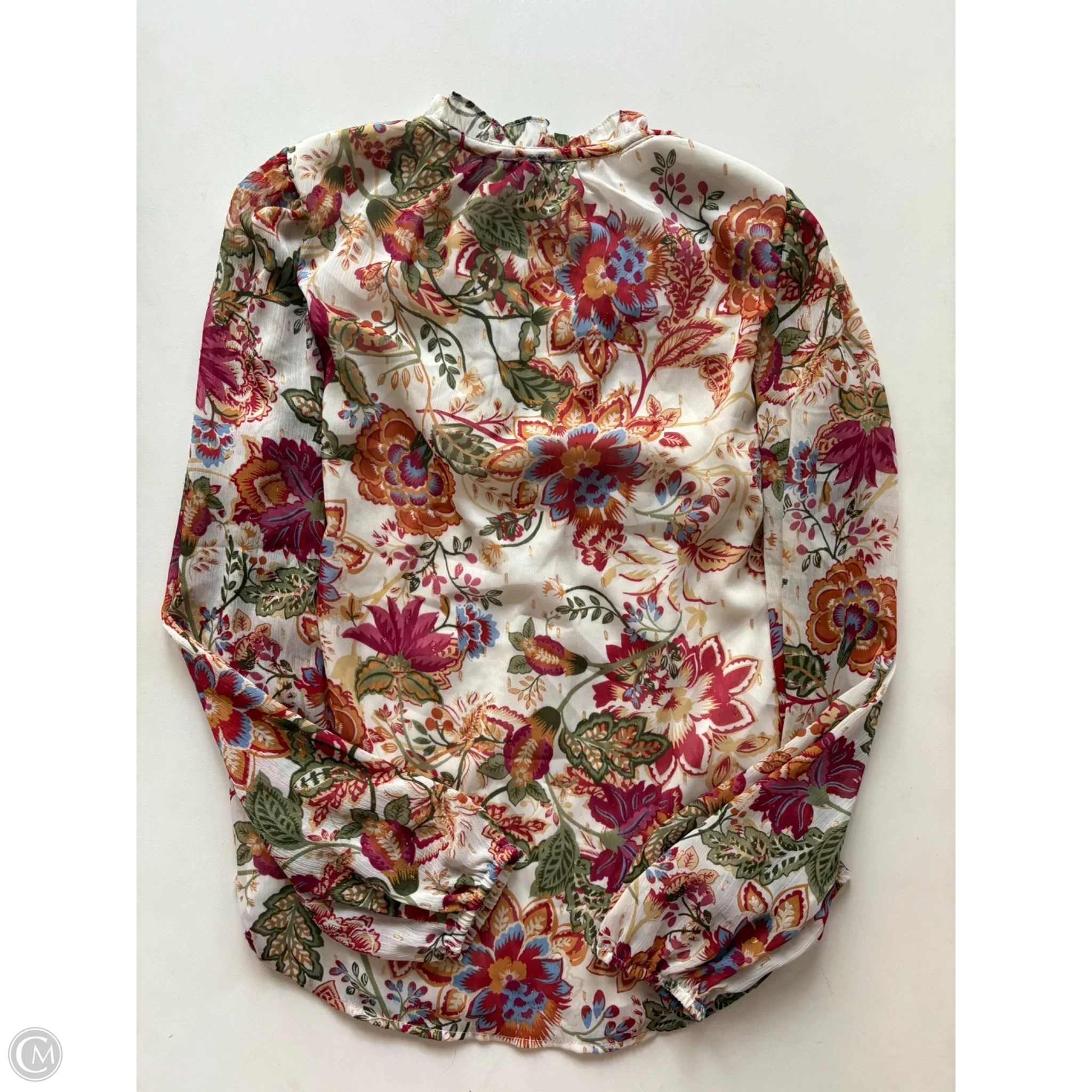 Blouse Long Sleeve By autres In Floral Print, Size: S - Image 2