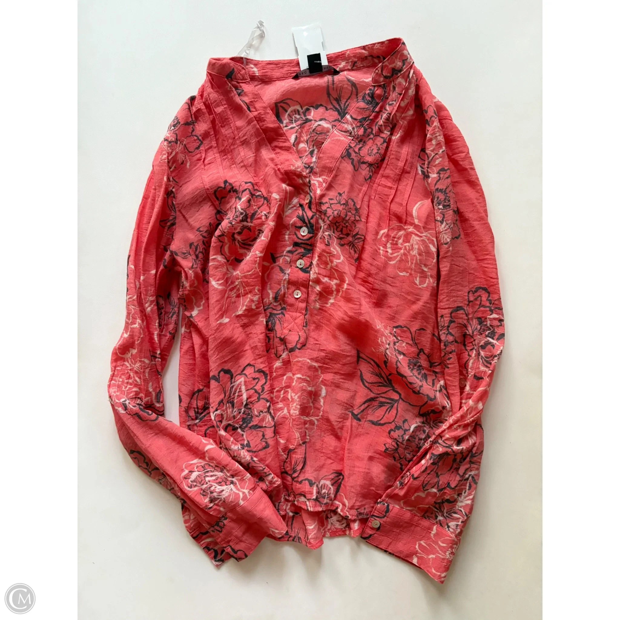 Blouse Long Sleeve By Zac And Rachel In Orange, Size: S - Image 1