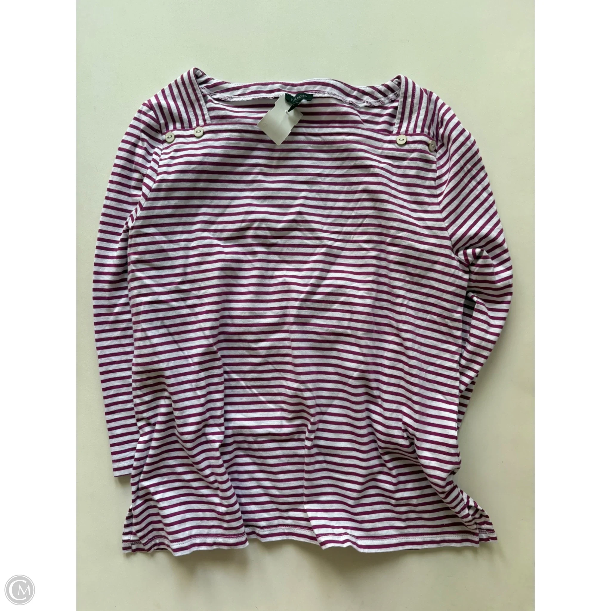 Top Long Sleeve By Talbots In Striped Pattern, Size: M - Image 1