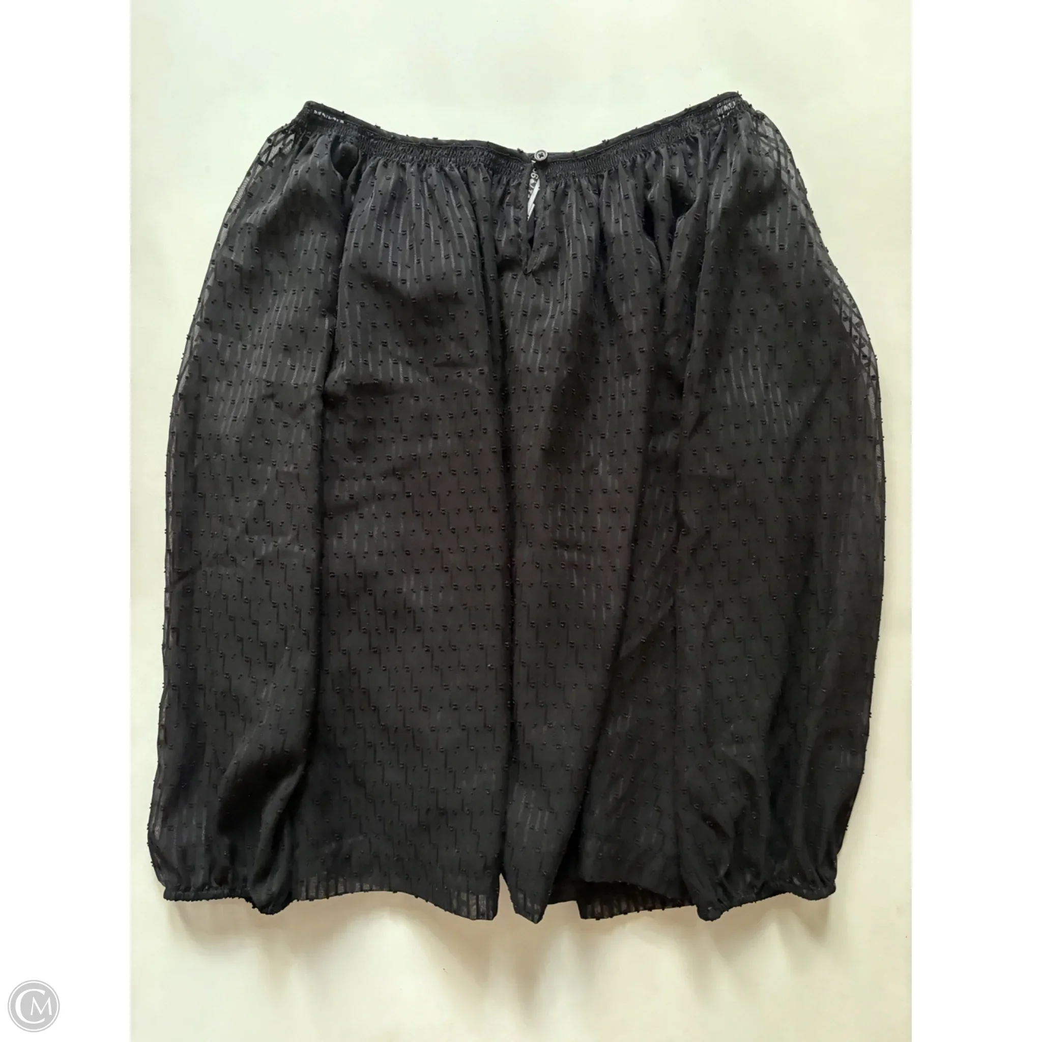 Blouse Long Sleeve By Kaari Blue In Black, Size: 3x - Image 1