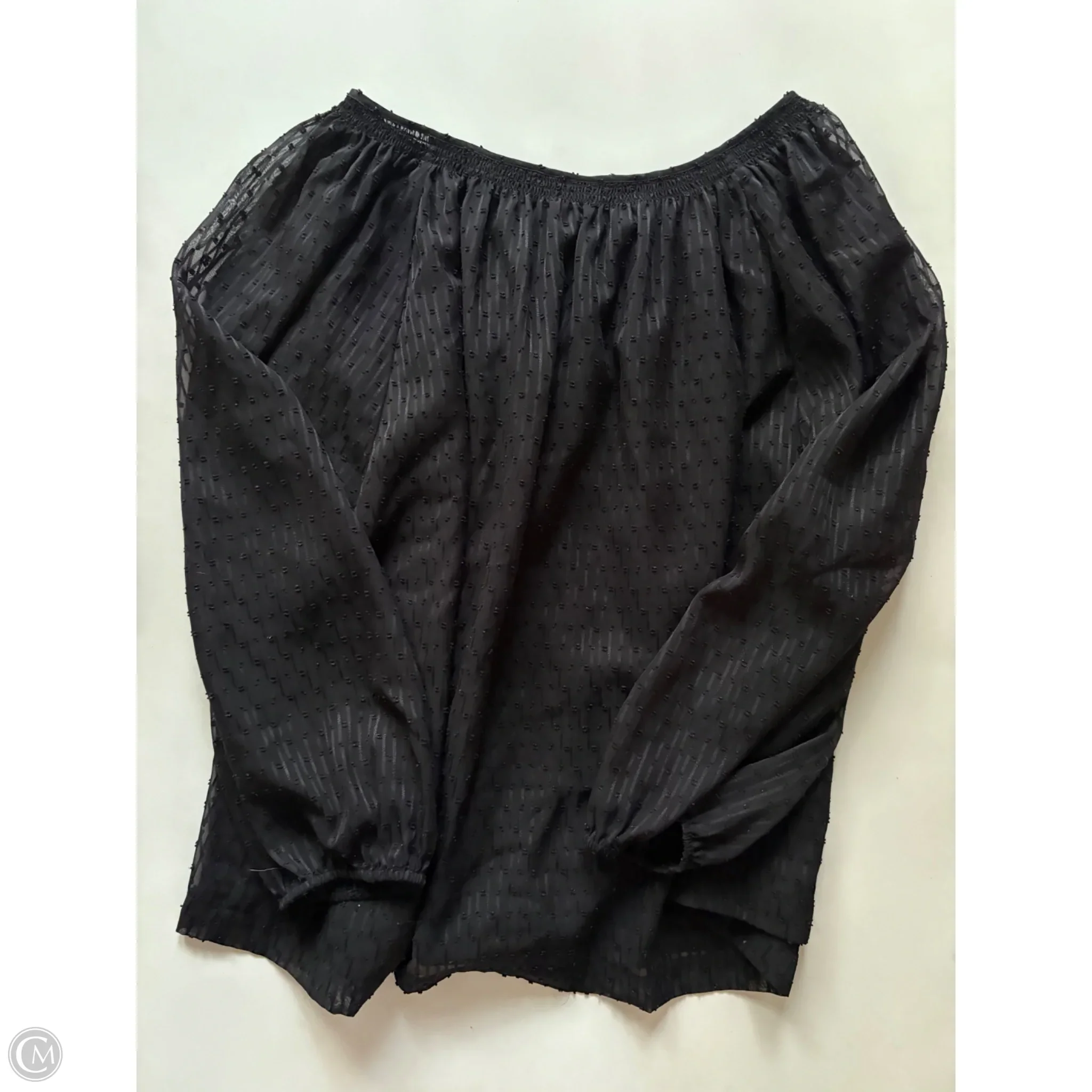 Blouse Long Sleeve By Kaari Blue In Black, Size: 3x - Image 2