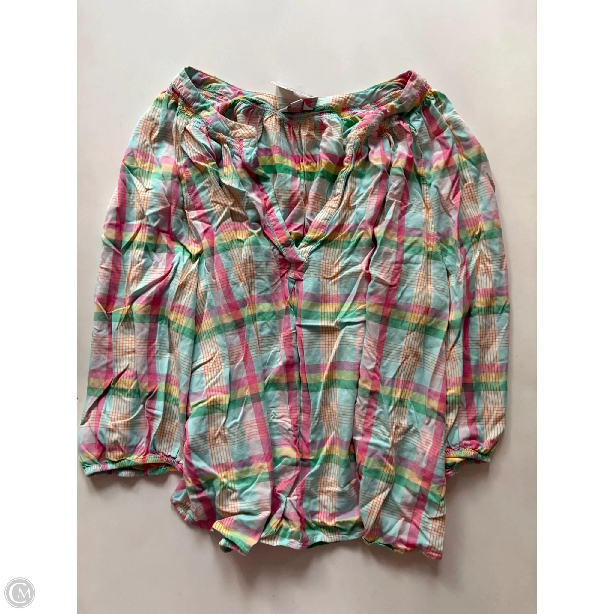 Top Long Sleeve By Crown And Ivy In Plaid Pattern, Size: 2x - Image 1