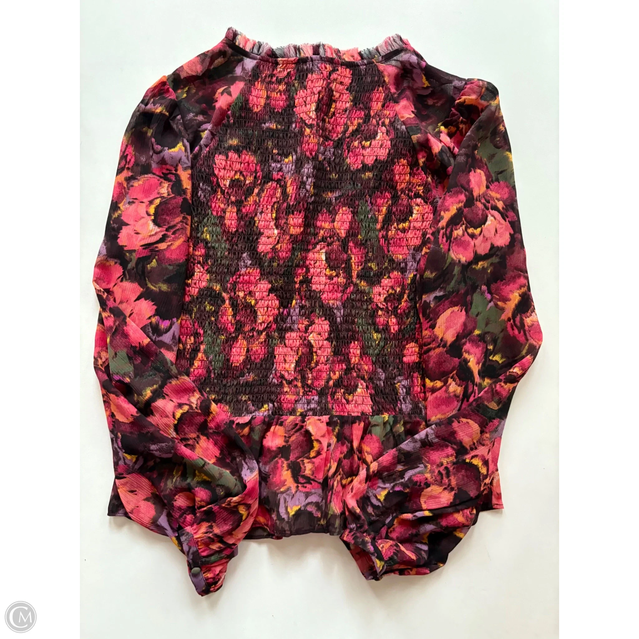Blouse Long Sleeve By Jessica Simpson In Multi-colored, Size: M - Image 2