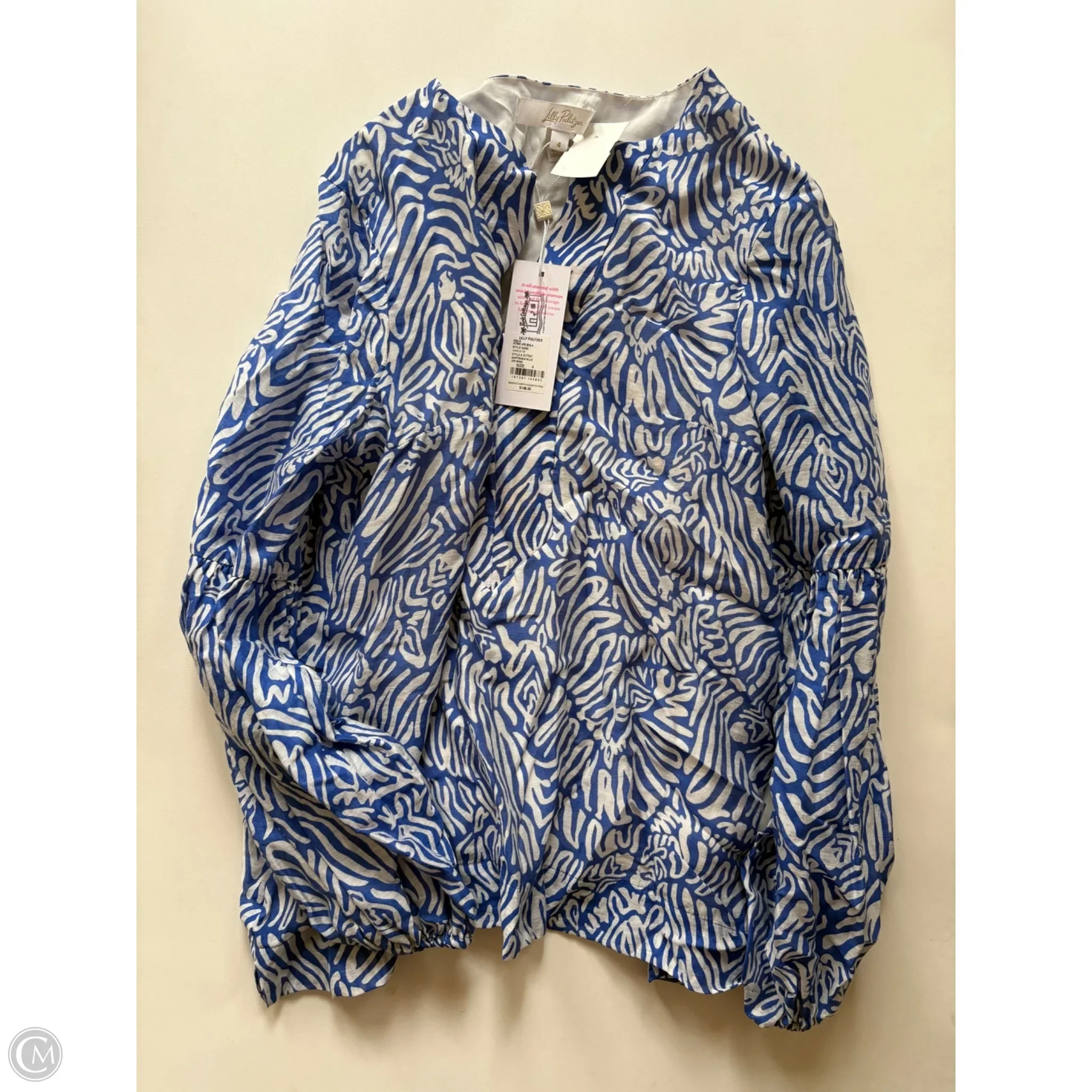 Top Long Sleeve Designer By Lilly Pulitzer In Blue, Size: S - Image 1