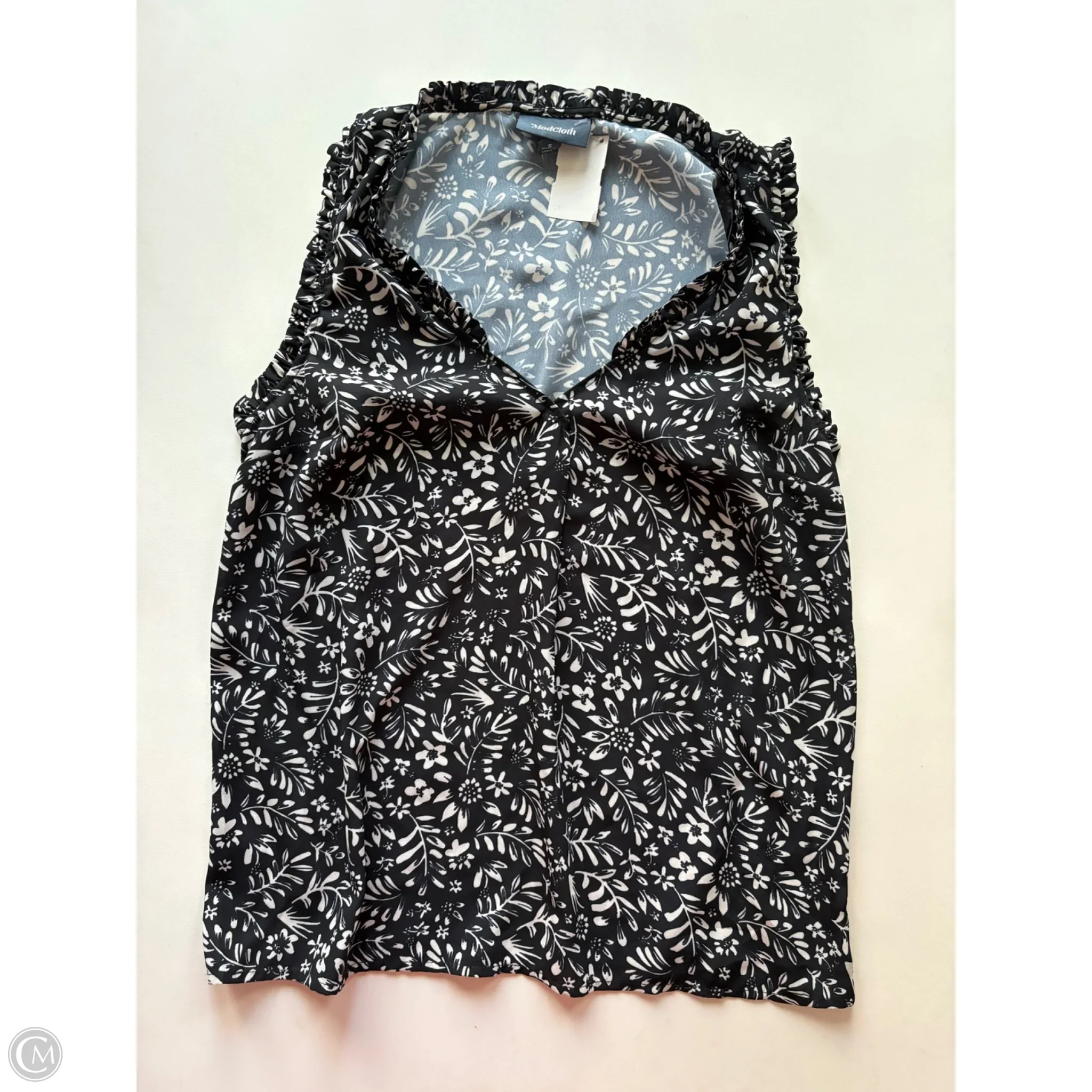 Blouse Short Sleeve By Modcloth In Black, Size: S - Image 1
