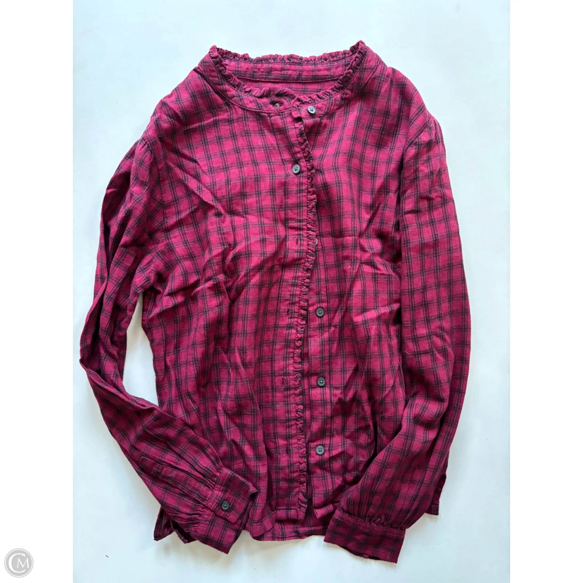 Top Long Sleeve By Gap In Plaid Pattern, Size: M - Image 1