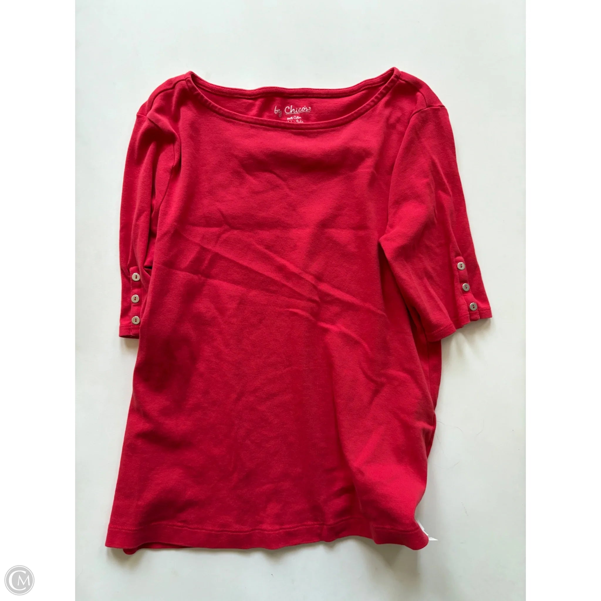 Top Short Sleeve By Chicos In Red, Size: M - Image 1