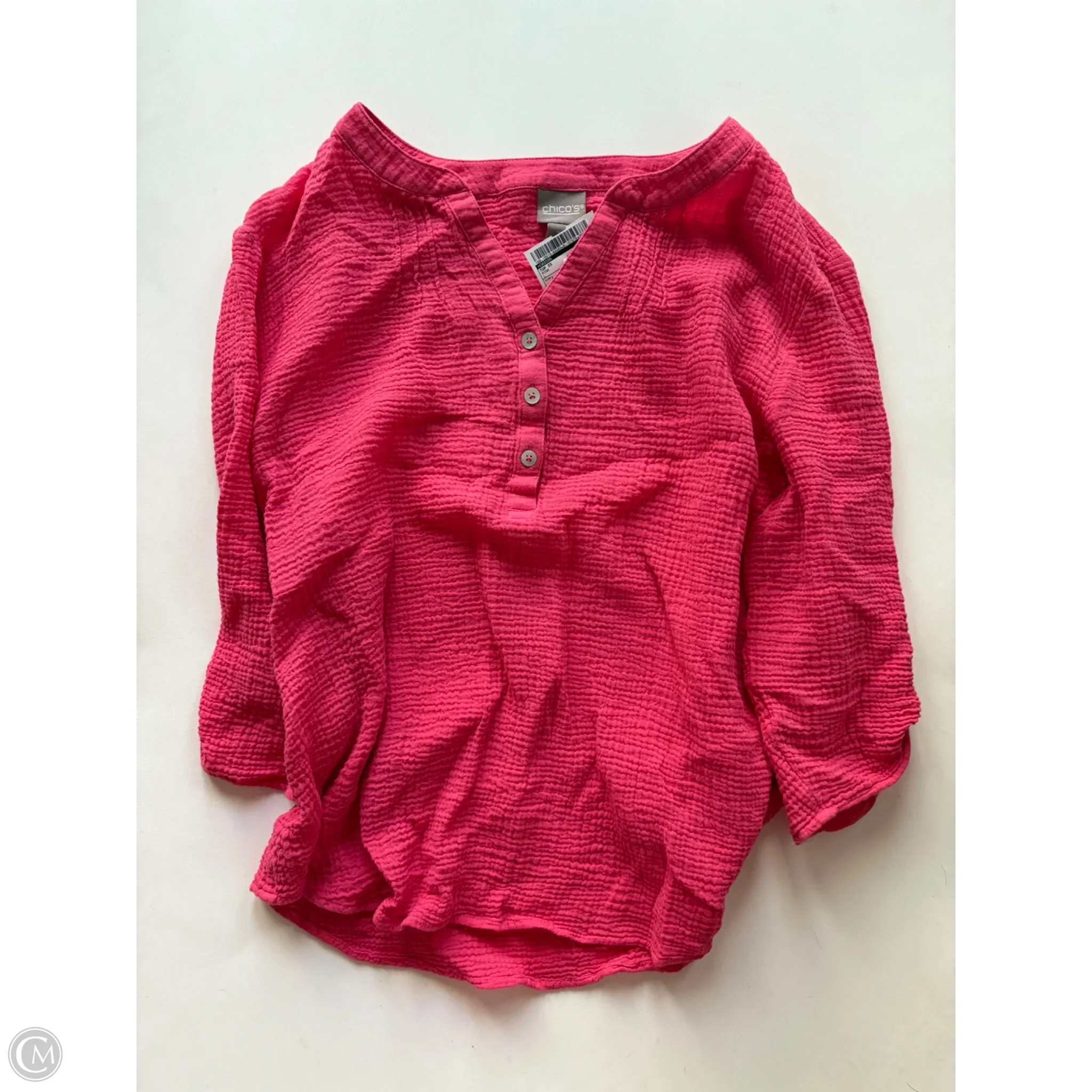 Top Short Sleeve By Chicos In Pink, Size: L - Image 1