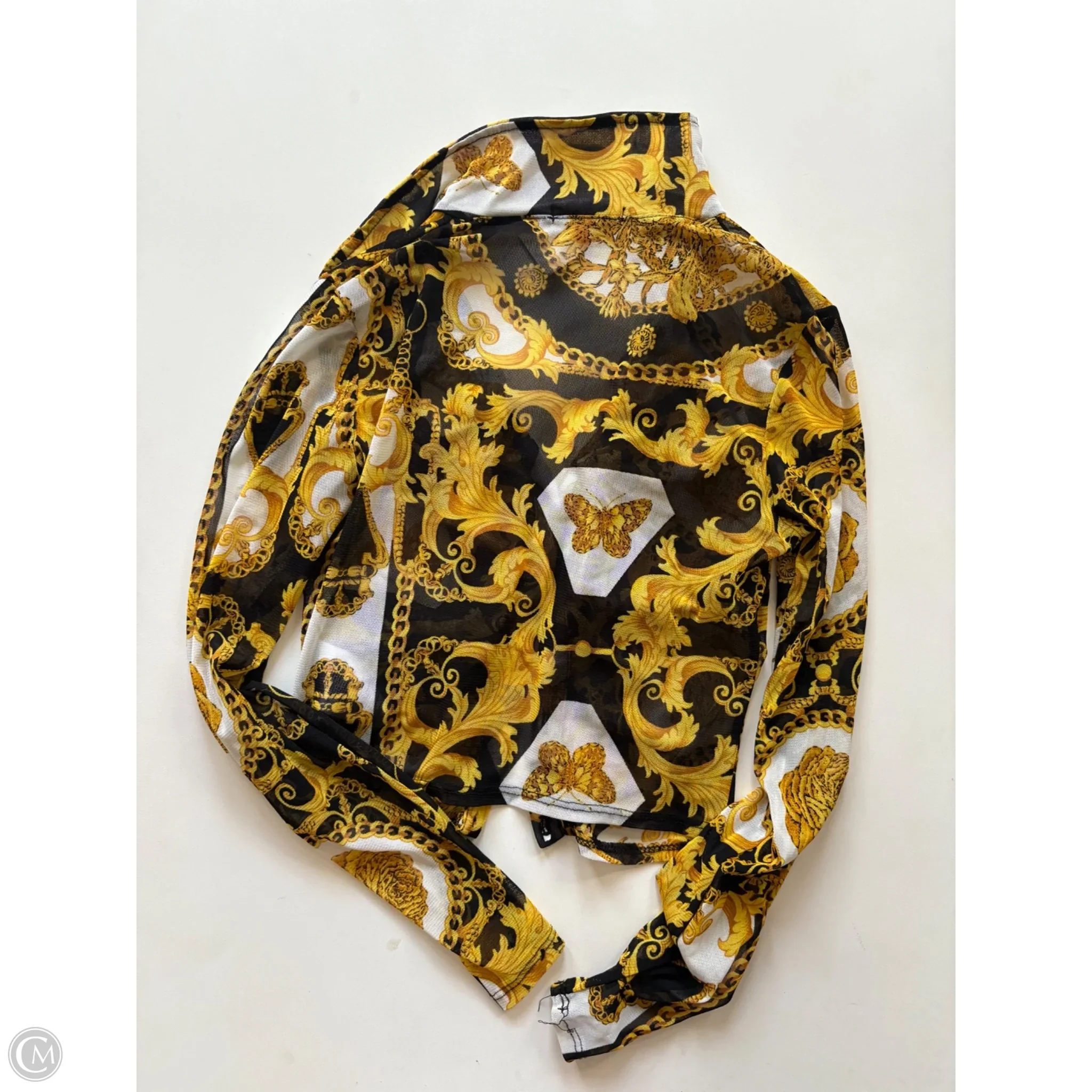 Blouse Long Sleeve By Guess In Gold, Size: S - Image 2
