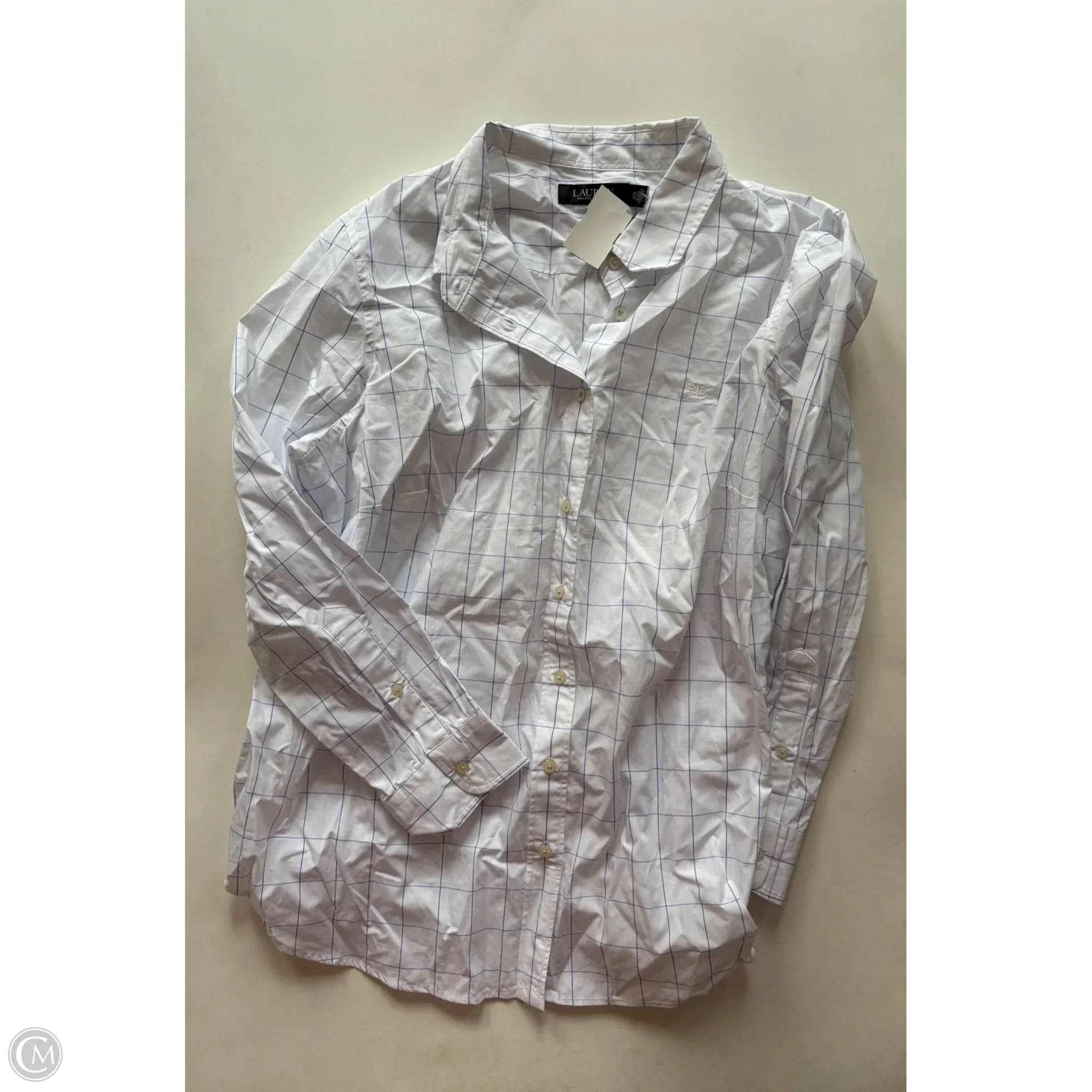 Top Long Sleeve By Lauren By Ralph Lauren In Plaid Pattern, Size: 1x - Image 1
