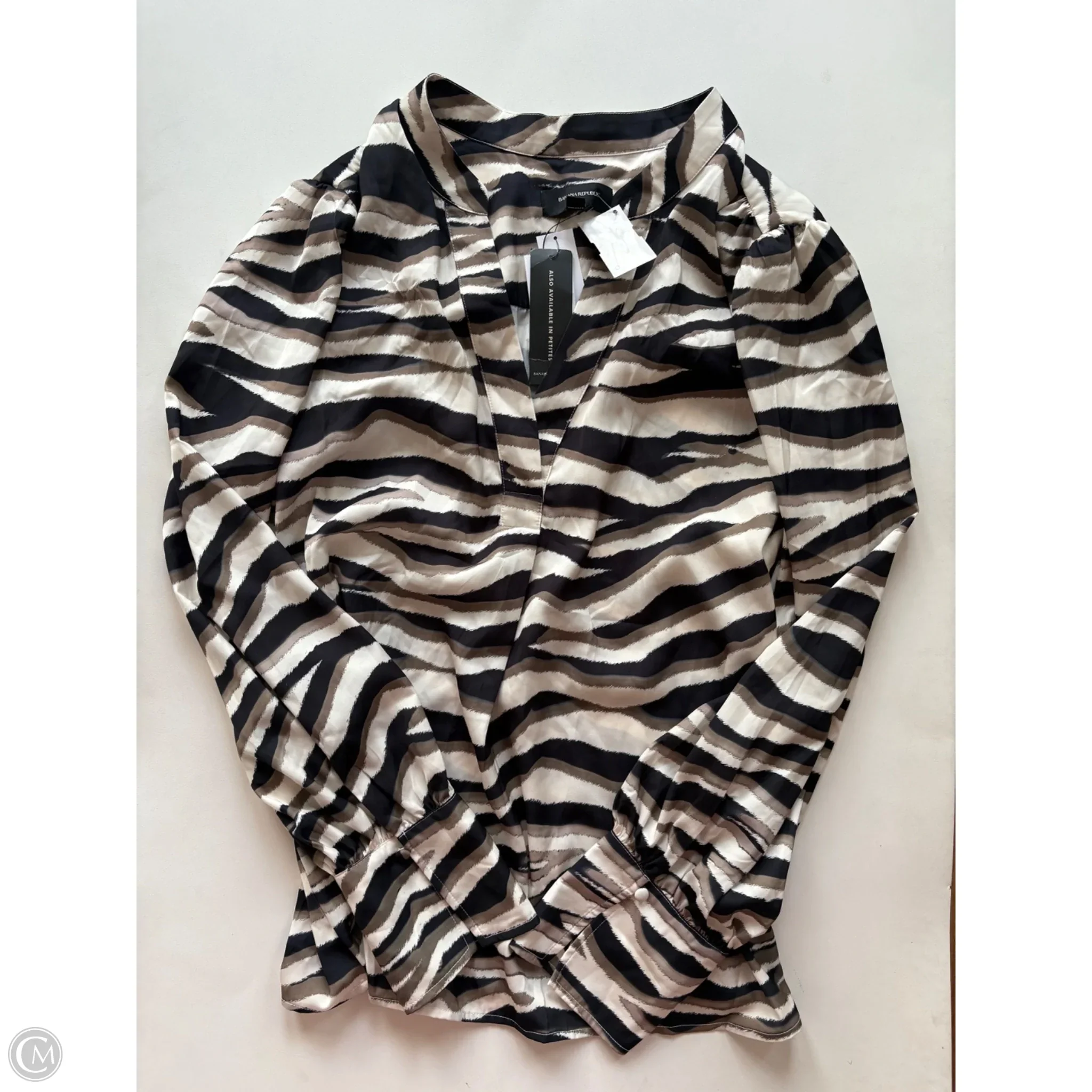 Blouse Long Sleeve By Banana Republic In Animal Print, Size: 2x - Image 1