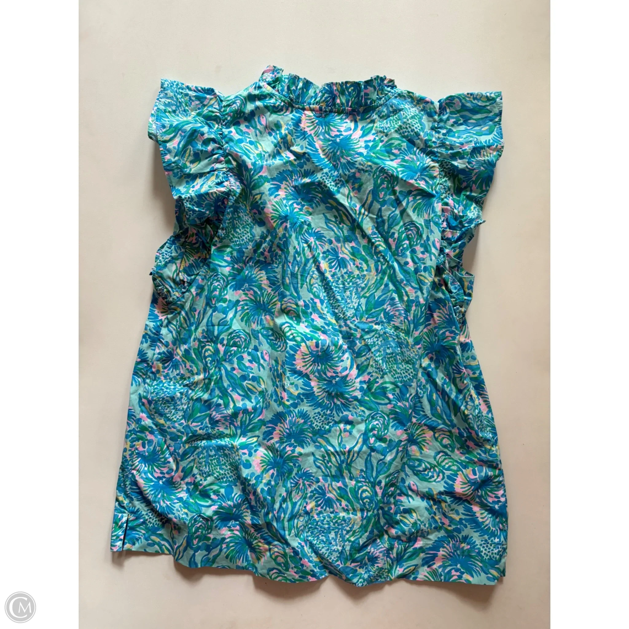 Top Short Sleeve Designer By Lilly Pulitzer In Blue, Size: Xs - Image 2