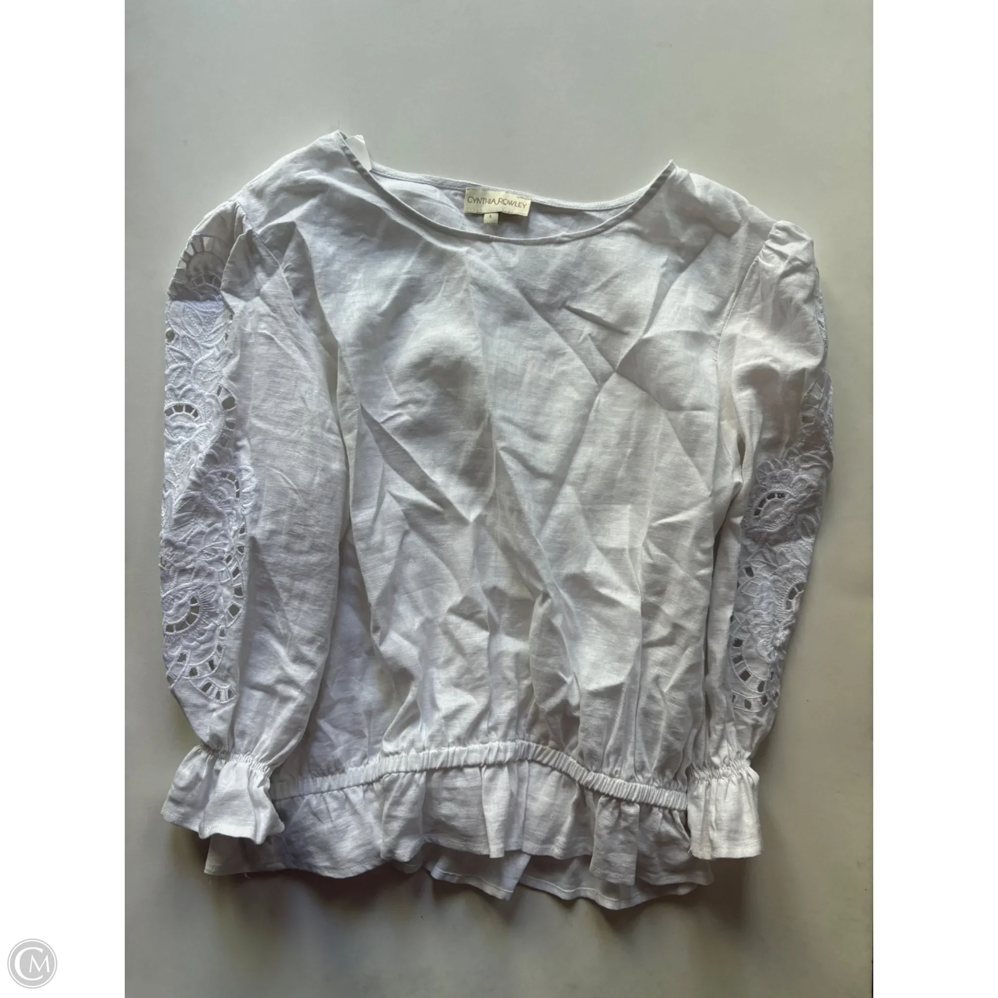 Top Long Sleeve By Cynthia Rowley In White, Size: L - Image 1