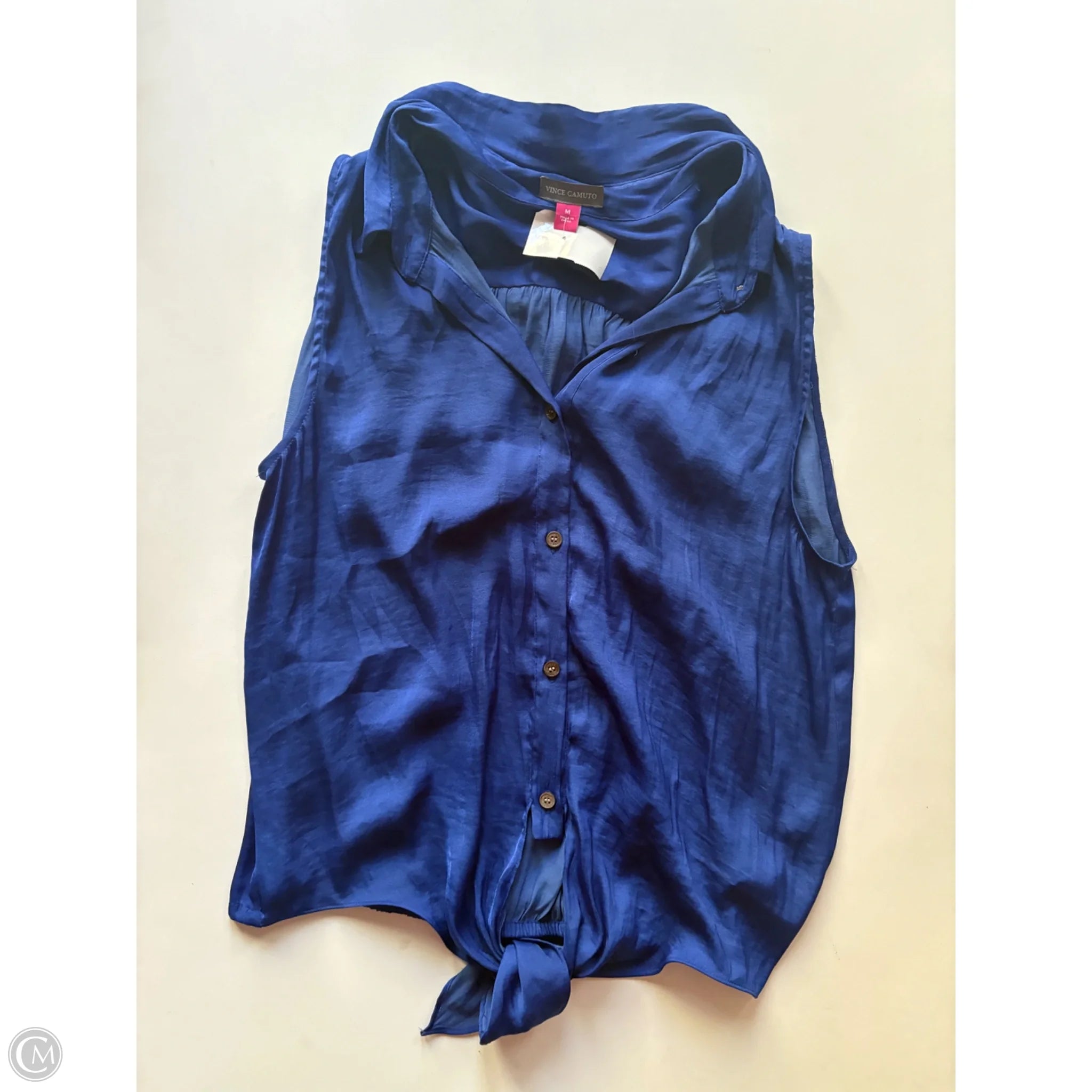 Blouse Sleeveless By Vince Camuto In Blue, Size: M - Image 1