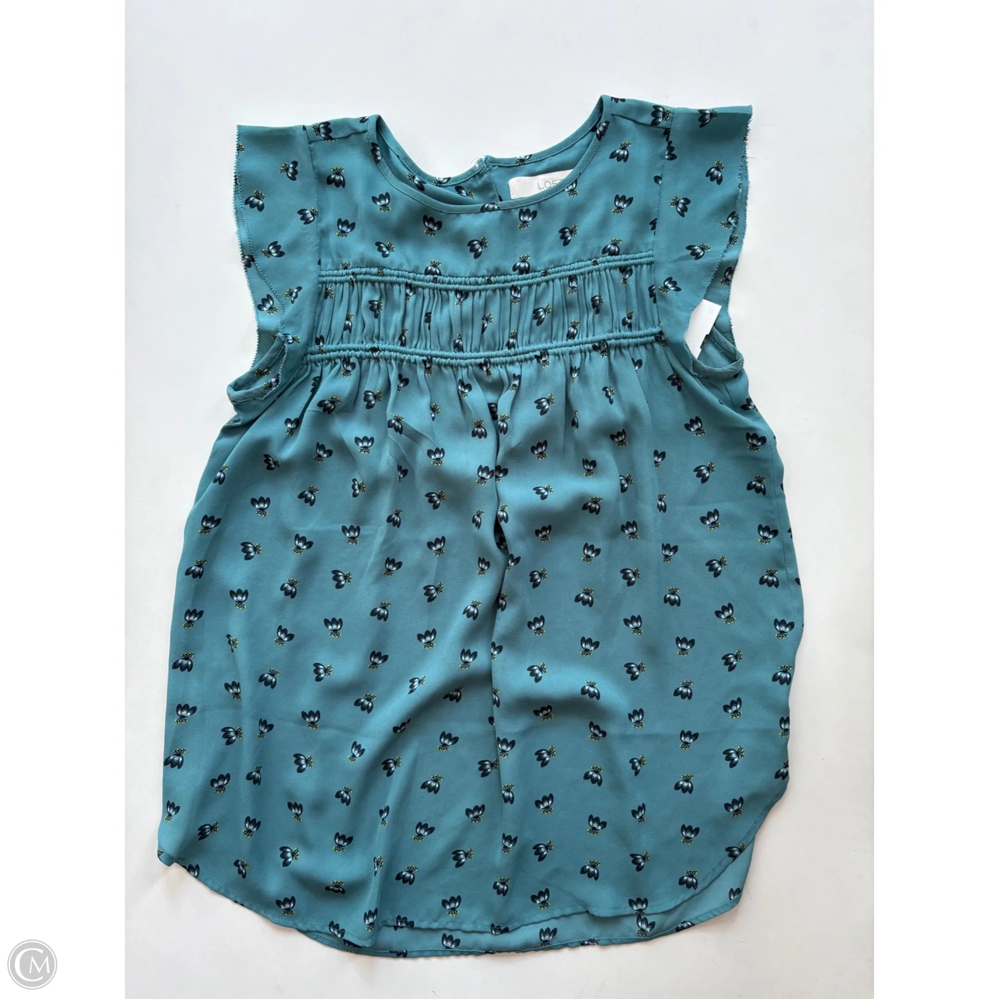 Blouse Short Sleeve By Loft In Floral Print, Size: S - Image 1