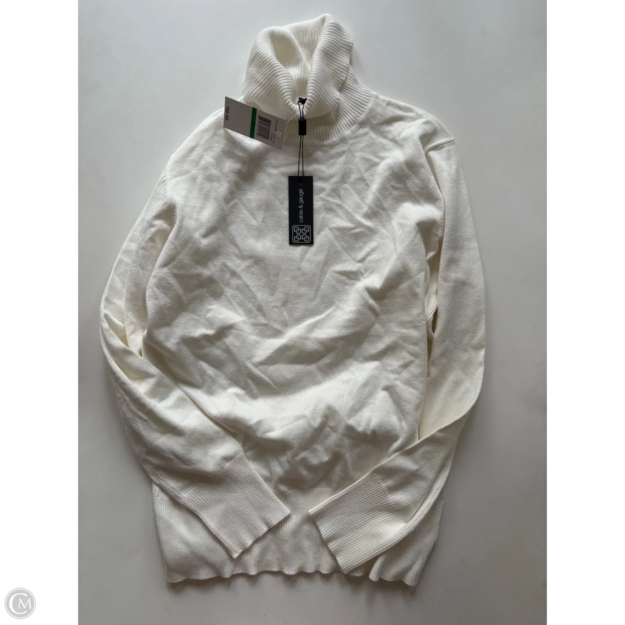 Sweater By Cable And Gauge In Cream, Size: L - Image 1