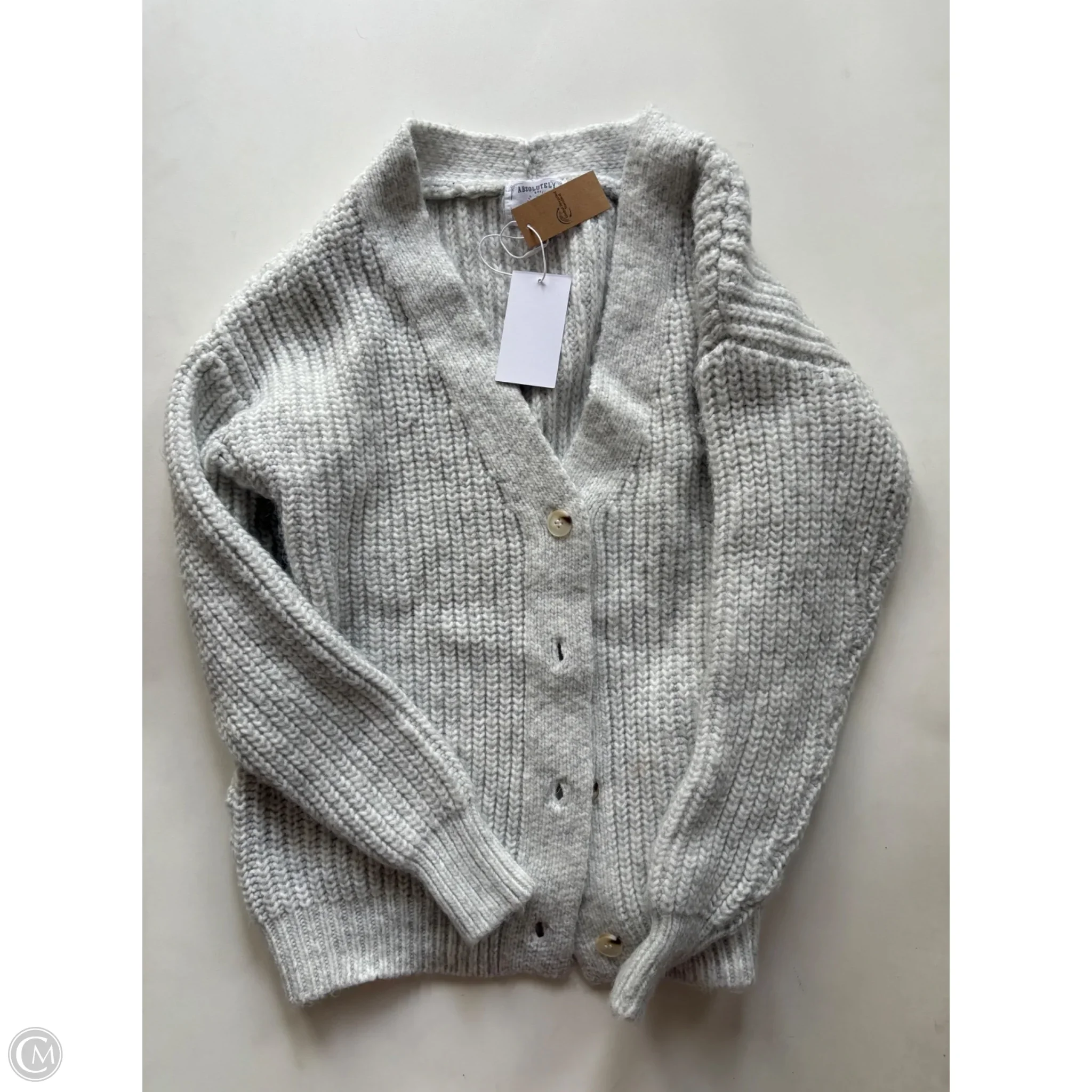 Sweater Cardigan By Absolutely In Grey, Size: S - Image 1