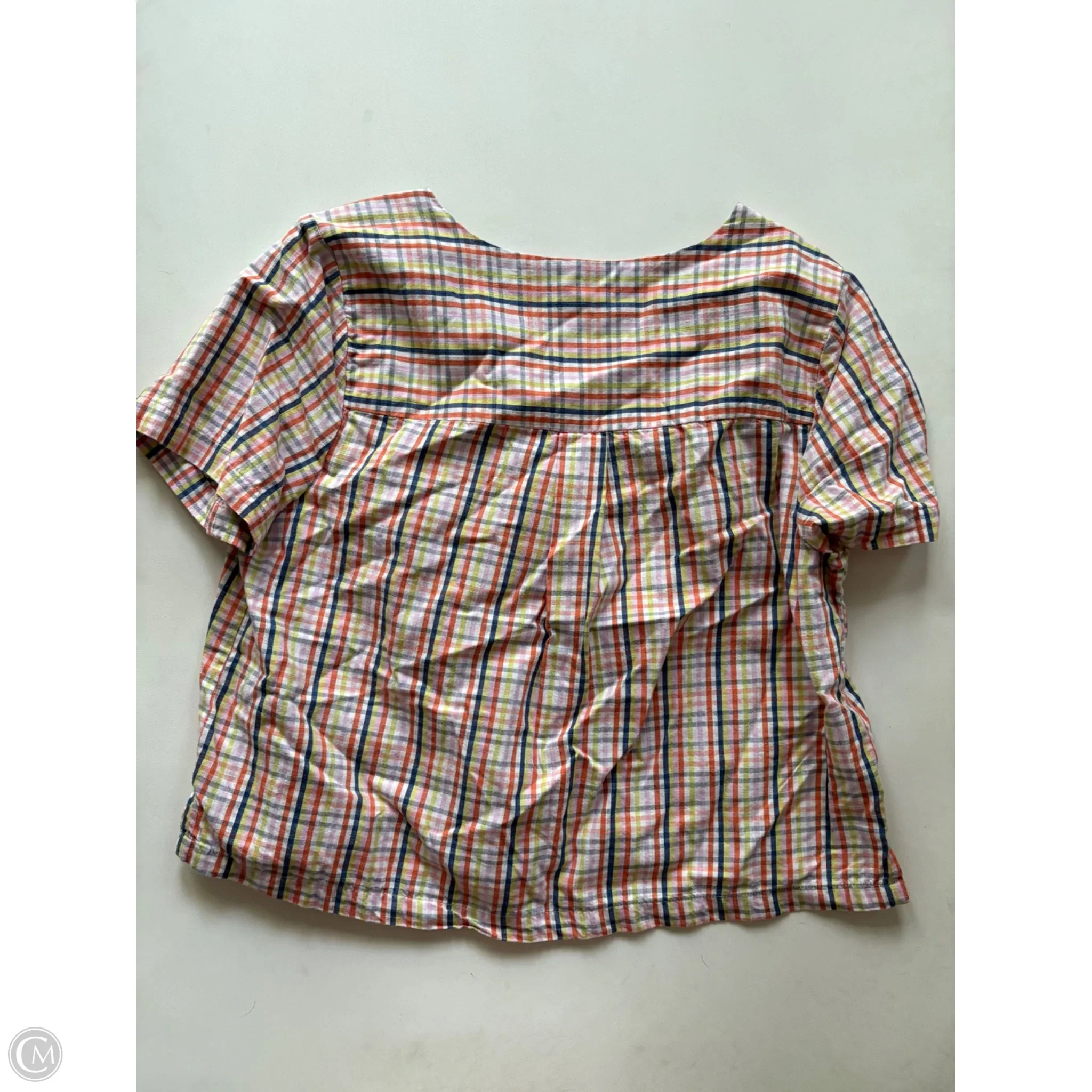 Top Short Sleeve By Ana In Plaid Pattern, Size: M - Image 2