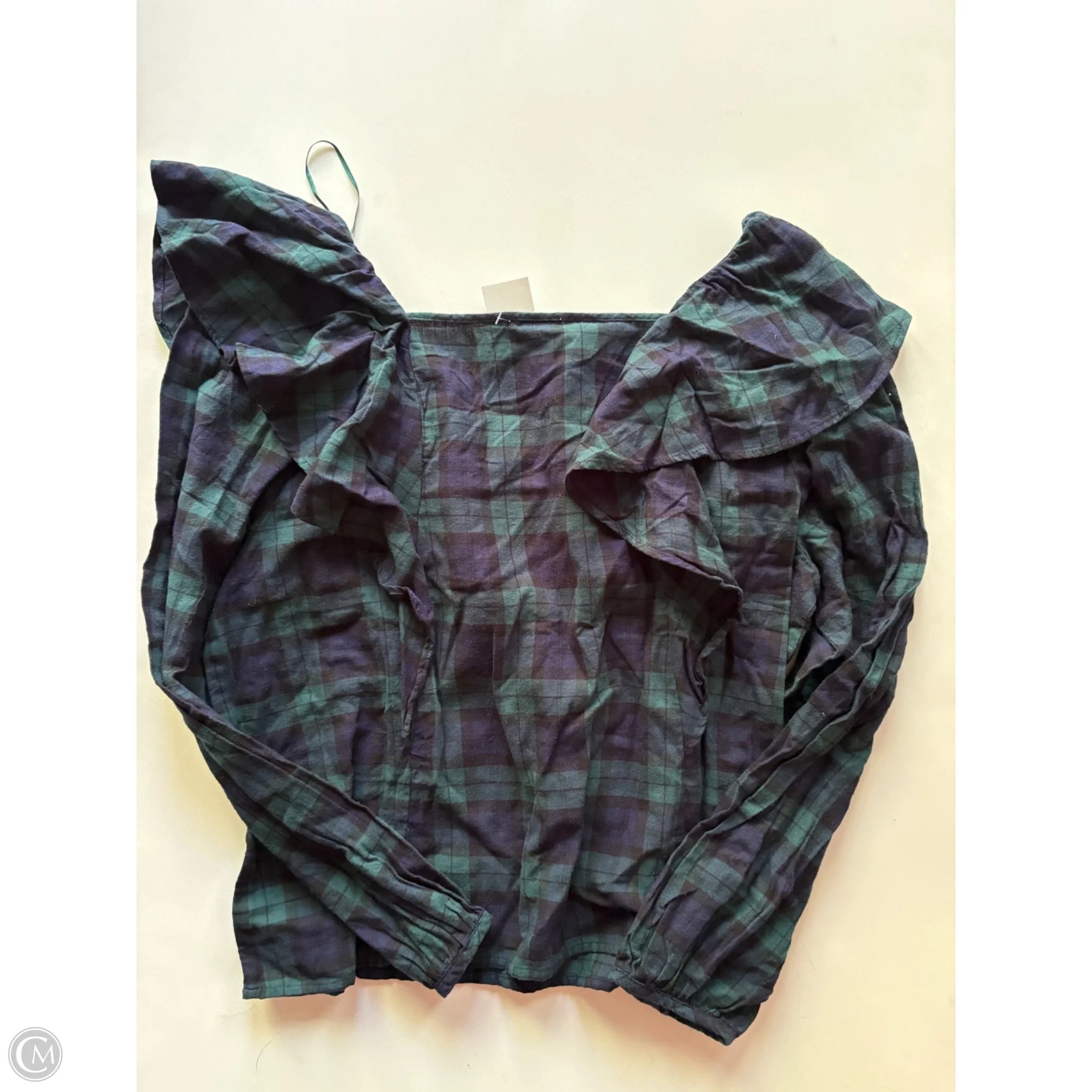 Top Long Sleeve By J. Crew In Plaid Pattern, Size: L - Image 2