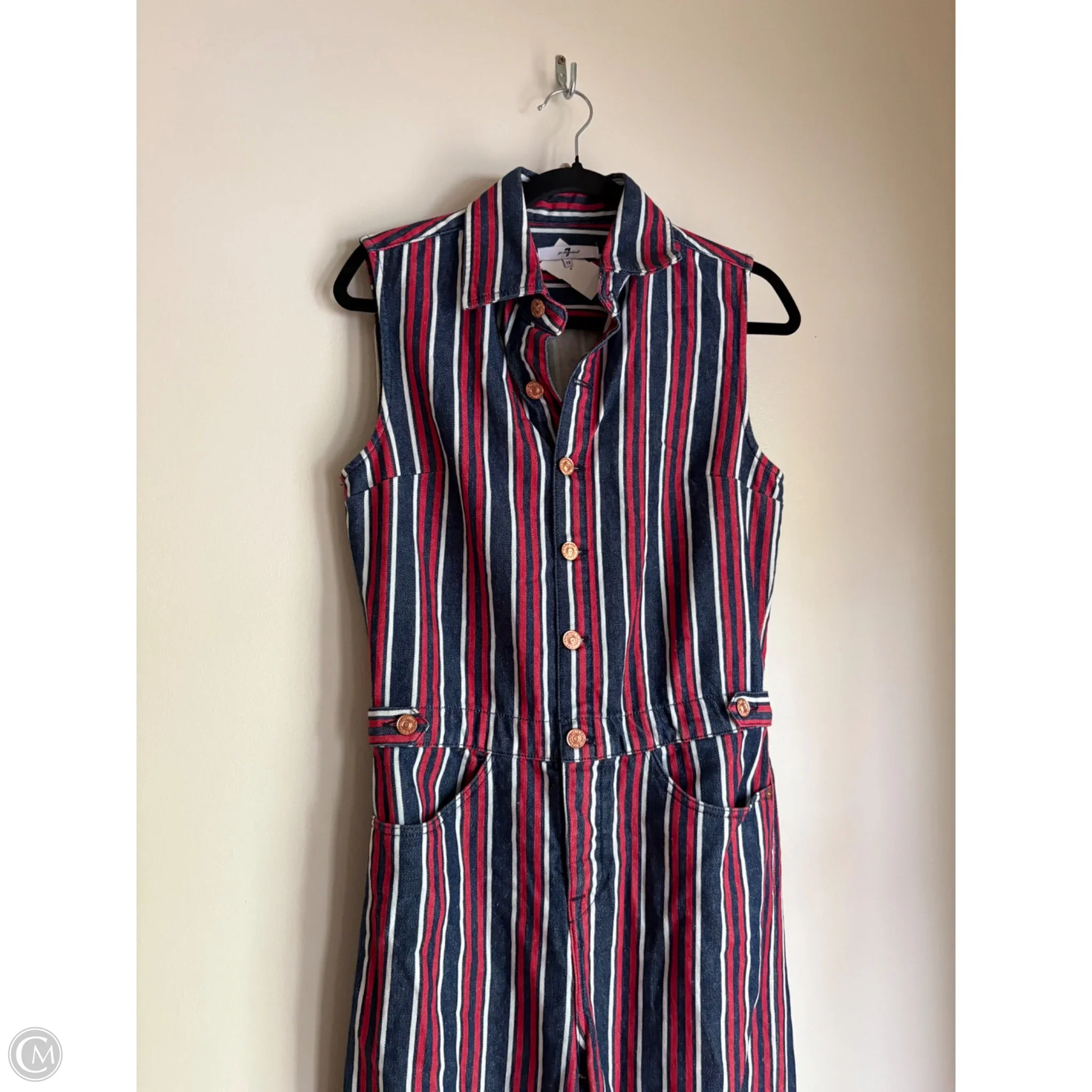 Jumpsuit By 7 For All Mankind In Striped Pattern, Size: Xs - Image 2