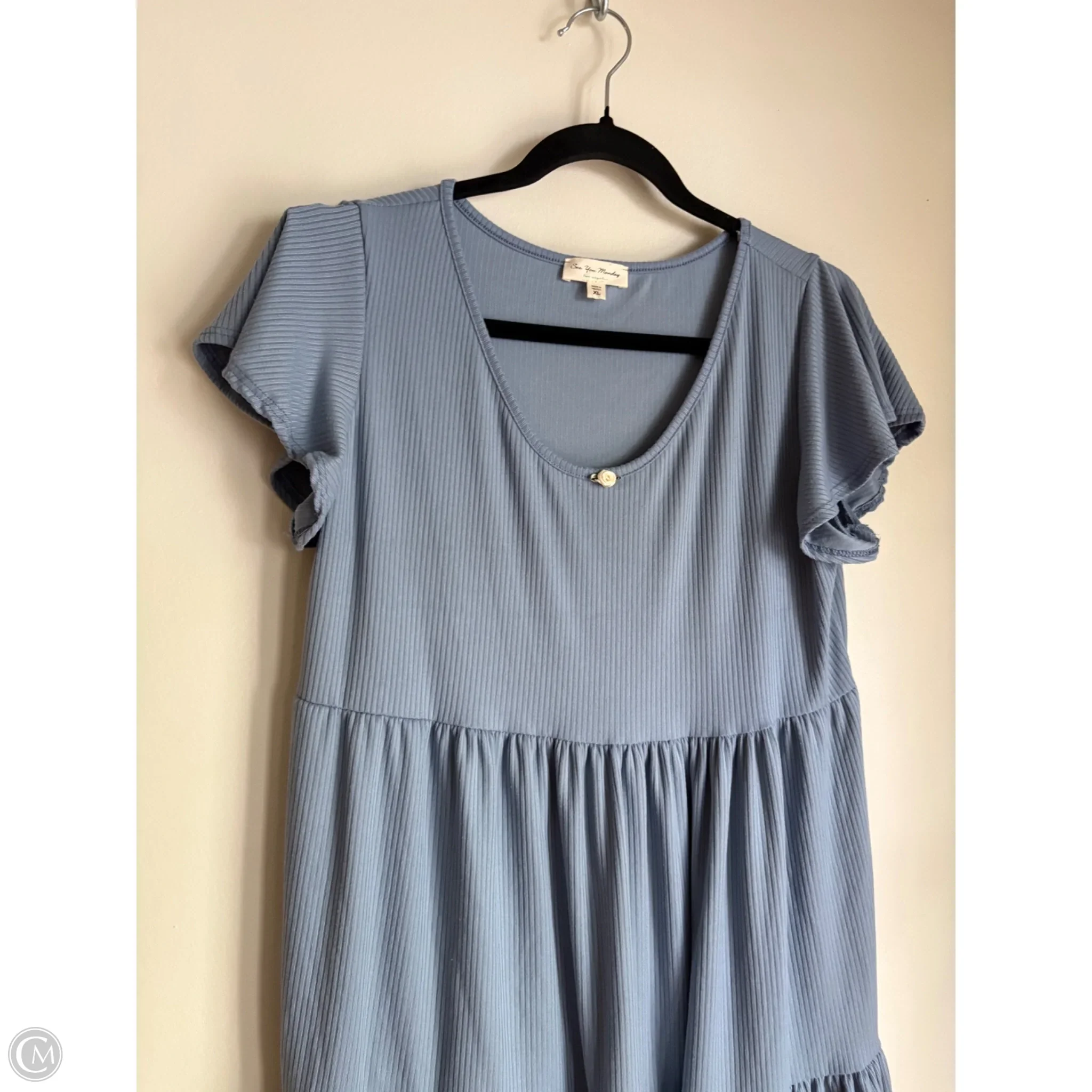 Dress Casual Midi By See You Monday In Blue, Size: Xl - Image 3