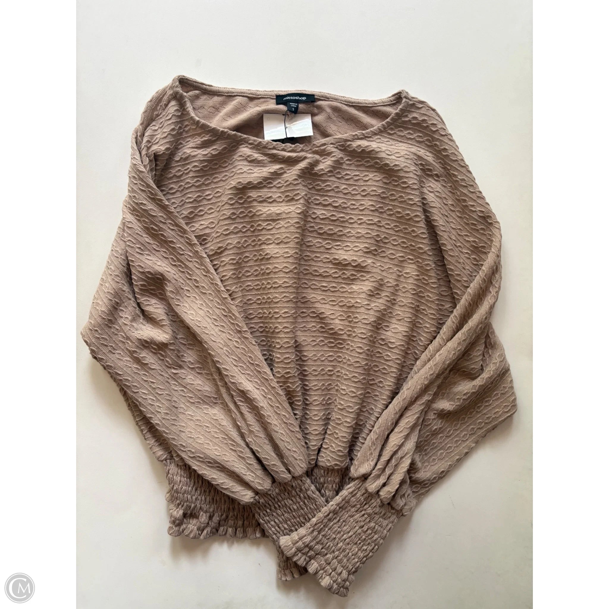 Top Long Sleeve By Mittoshop In Brown, Size: S - Image 1